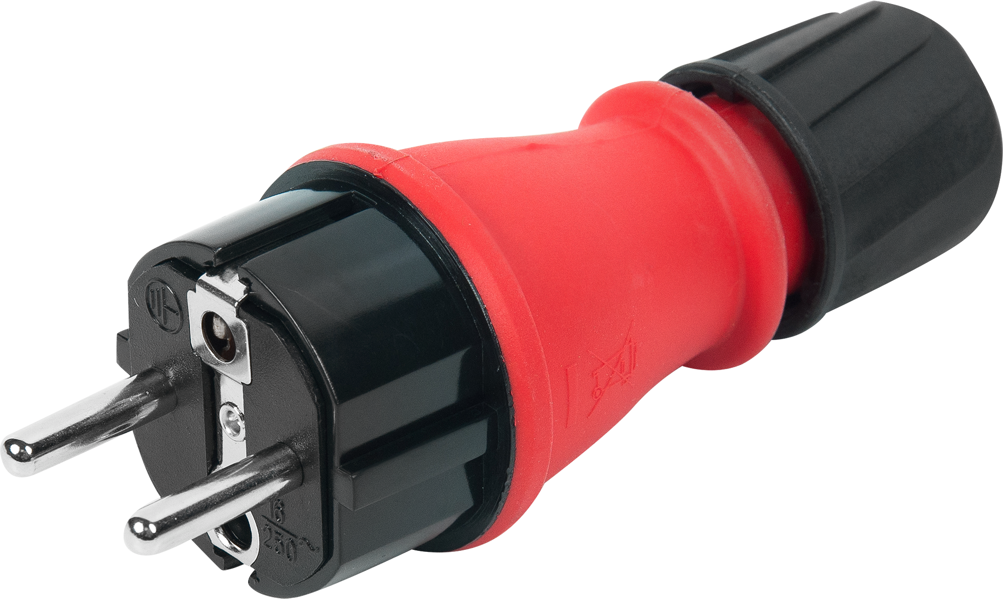 Изображение товара Вилка с заземлением Electraline Евро 220/240 В, IP54, цвет чёрный