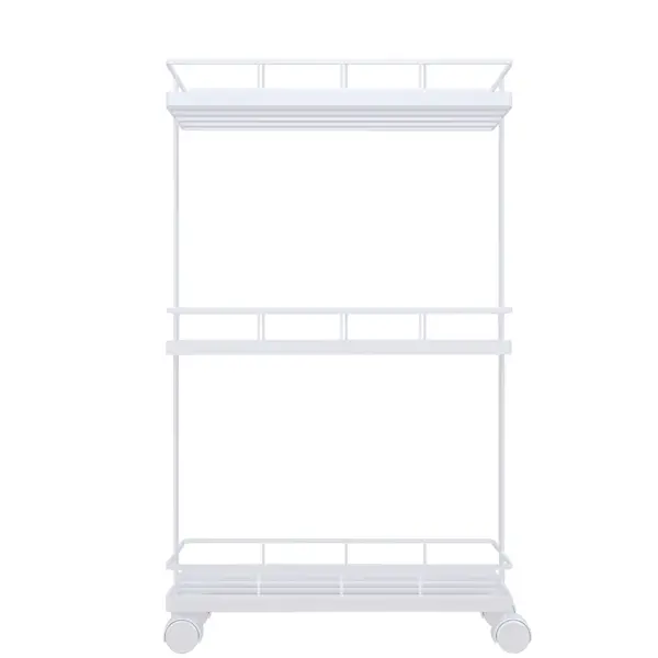 Стеллаж для ванной комнаты на колёсах Март 39x12x66 см цвет белый