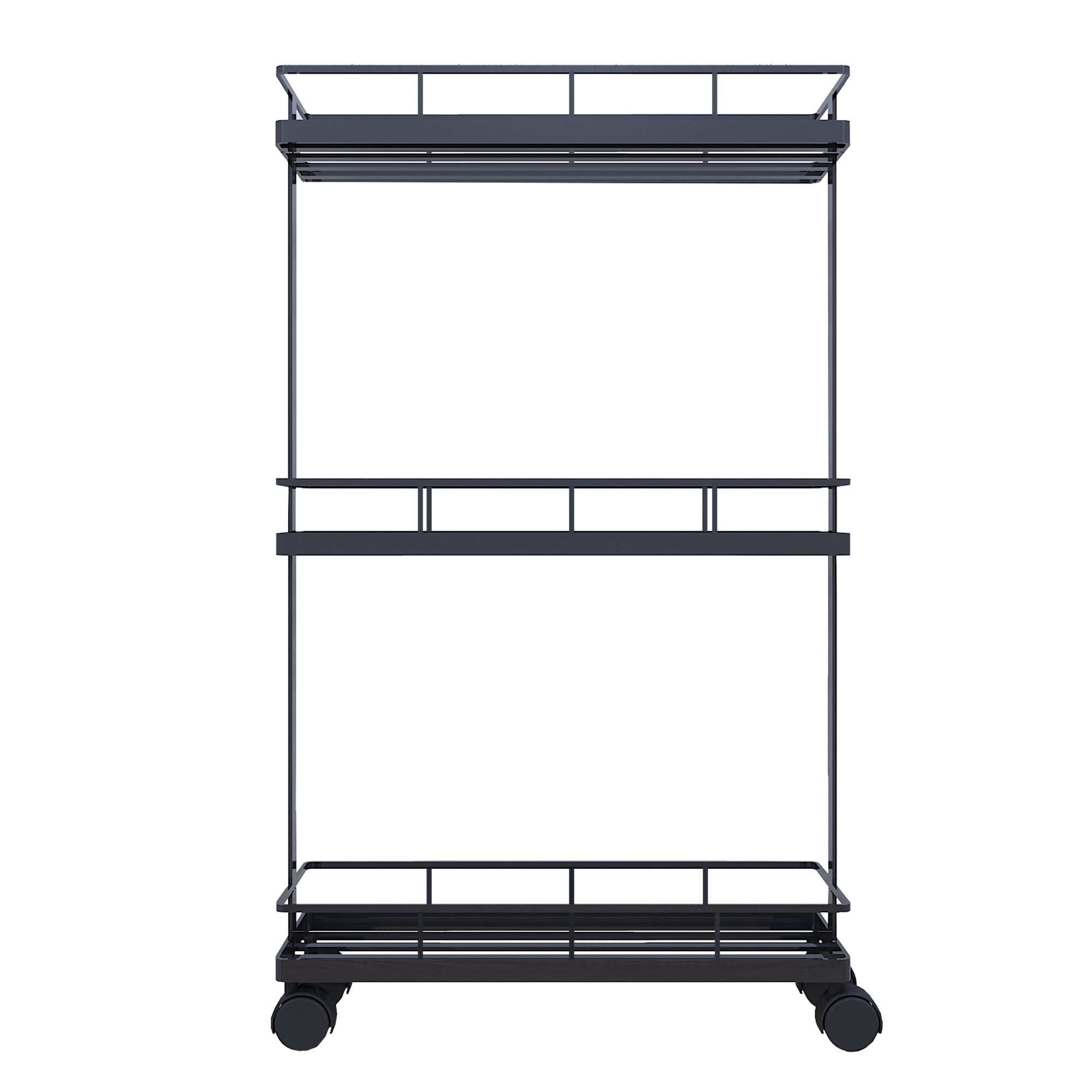 Изображение товара Стеллаж для ванной комнаты Март 39x12x66 см черный на колесах для хранения