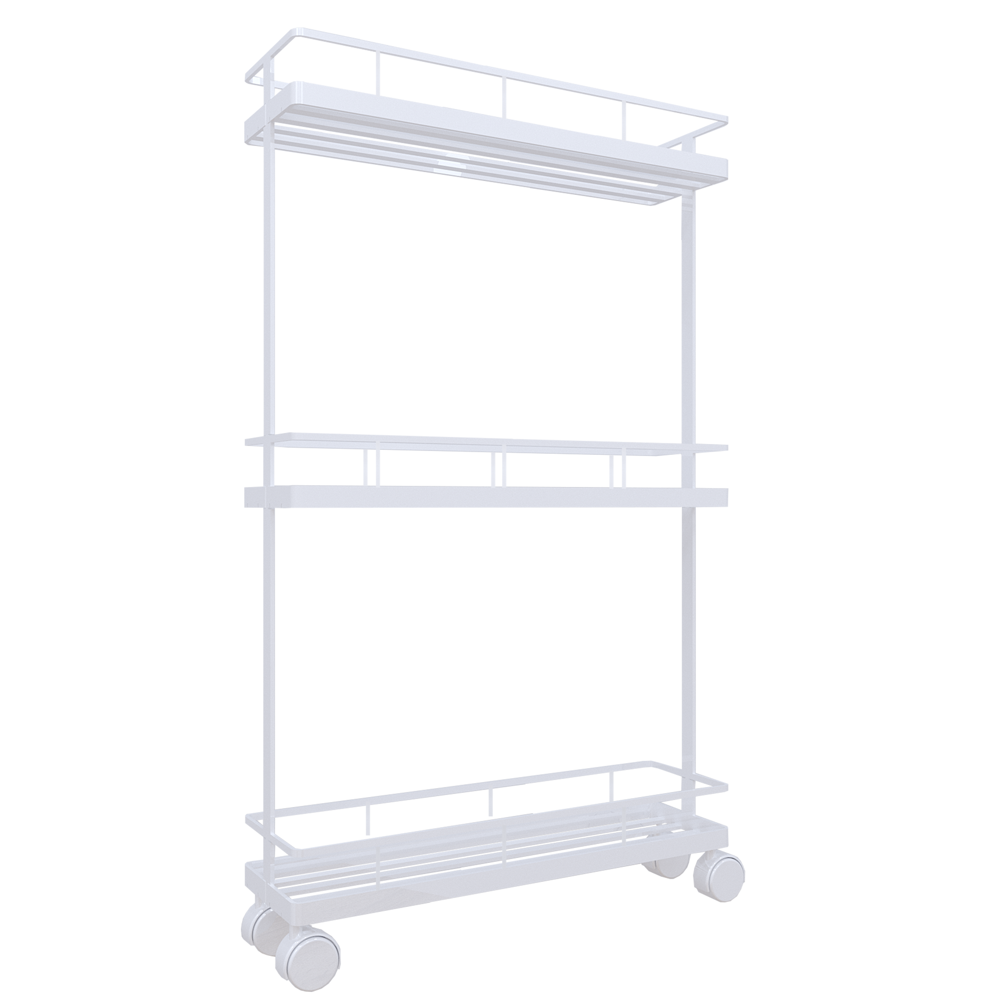 Стеллаж для ванной комнаты на колёсах Март 39x12x66 см цвет белый - 1