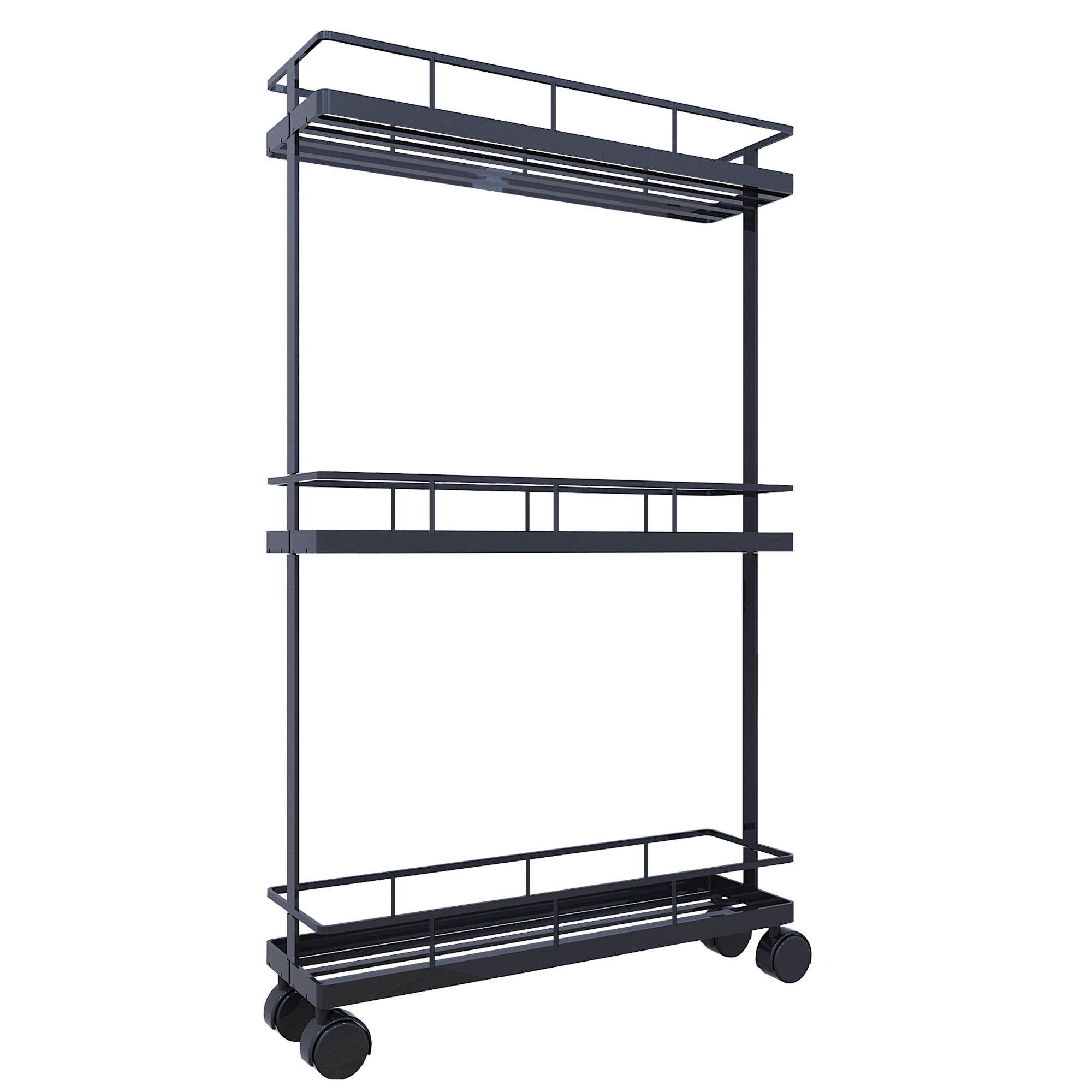 Стеллаж для ванной комнаты на колёсах Март 39x12x66 см цвет чёрный - 1