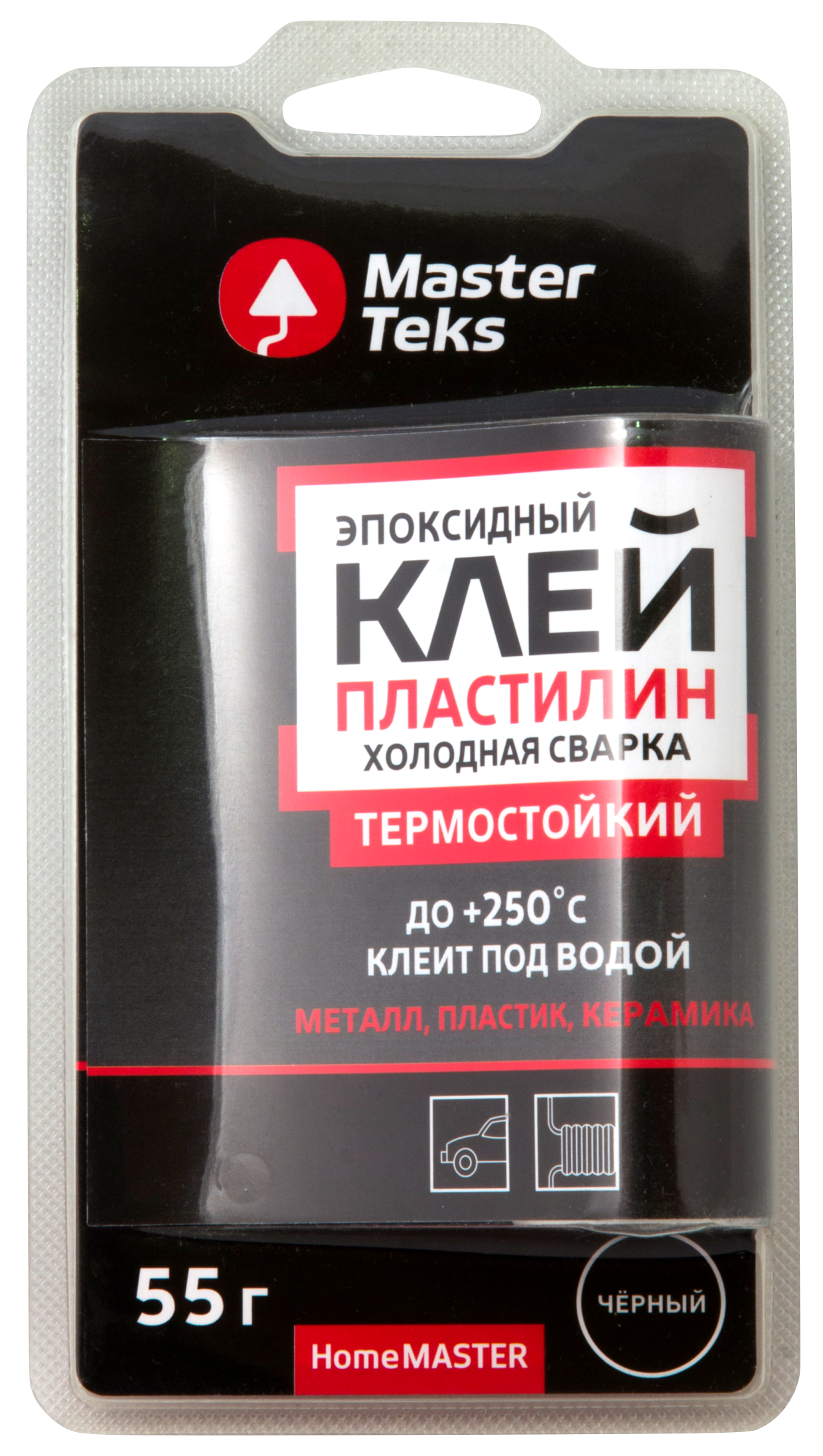 Холодная сварка MasterTeks термостойкий чёрный 55 г