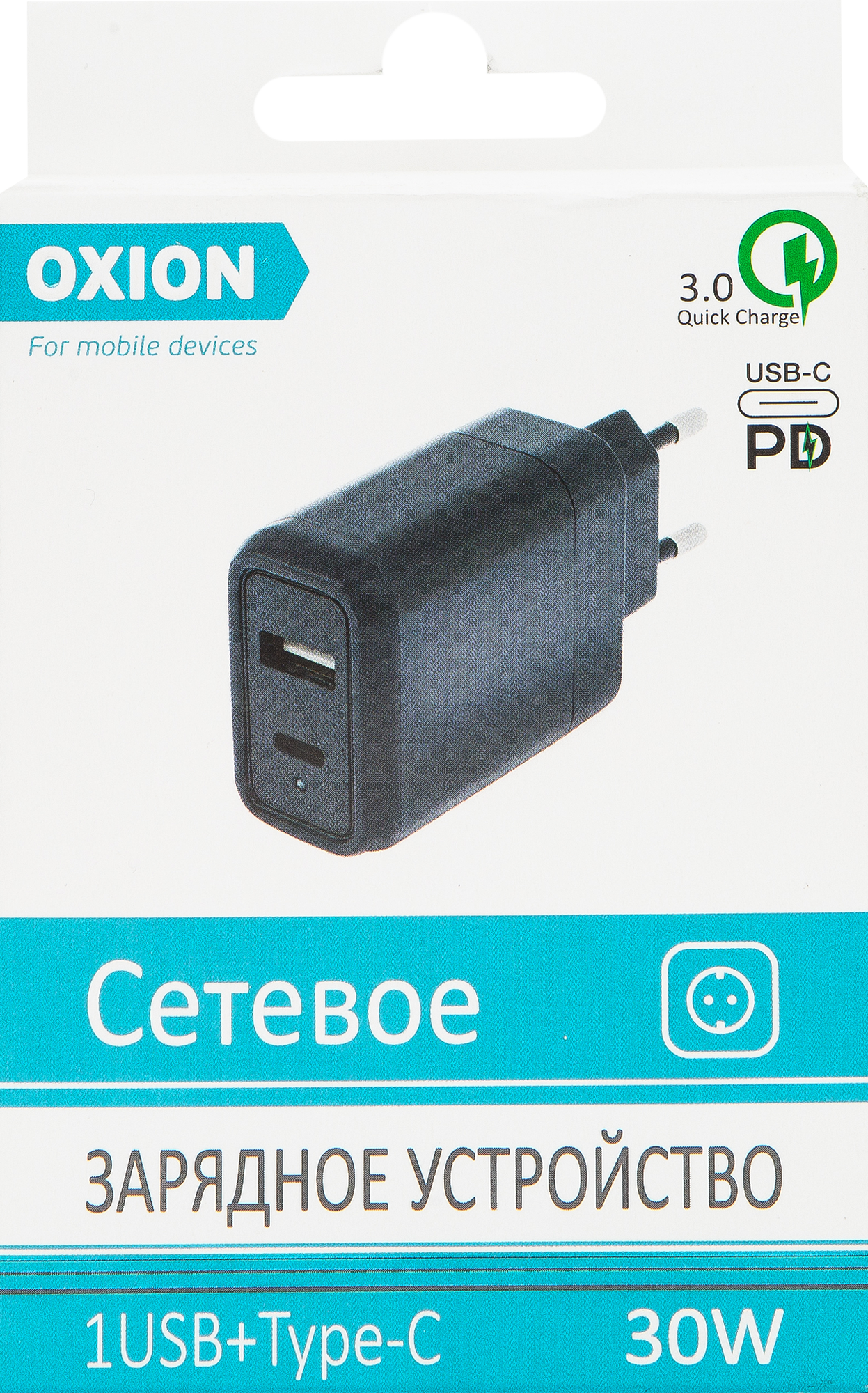 Зарядное устройство сетевое Oxion OX-QC501 цвет черный - 3
