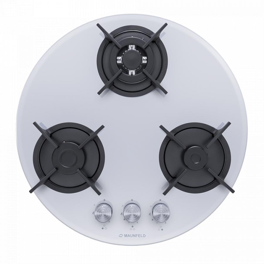Изображение товара Газовая варочная панель Maunfeld EGHG.43.23CW-G 54 см 3 конфорки цвет белый