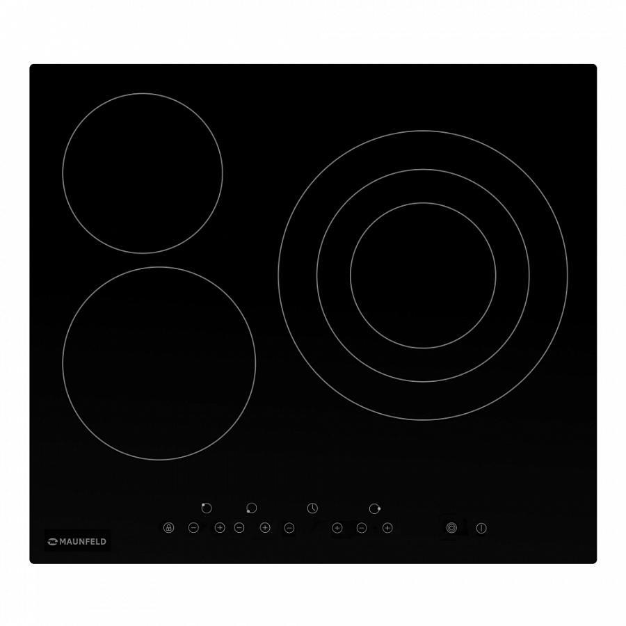 Изображение товара Стеклокерамическая варочная панель Maunfeld EVCE.593.T-BK 60 см 3 конфорки цвет черный