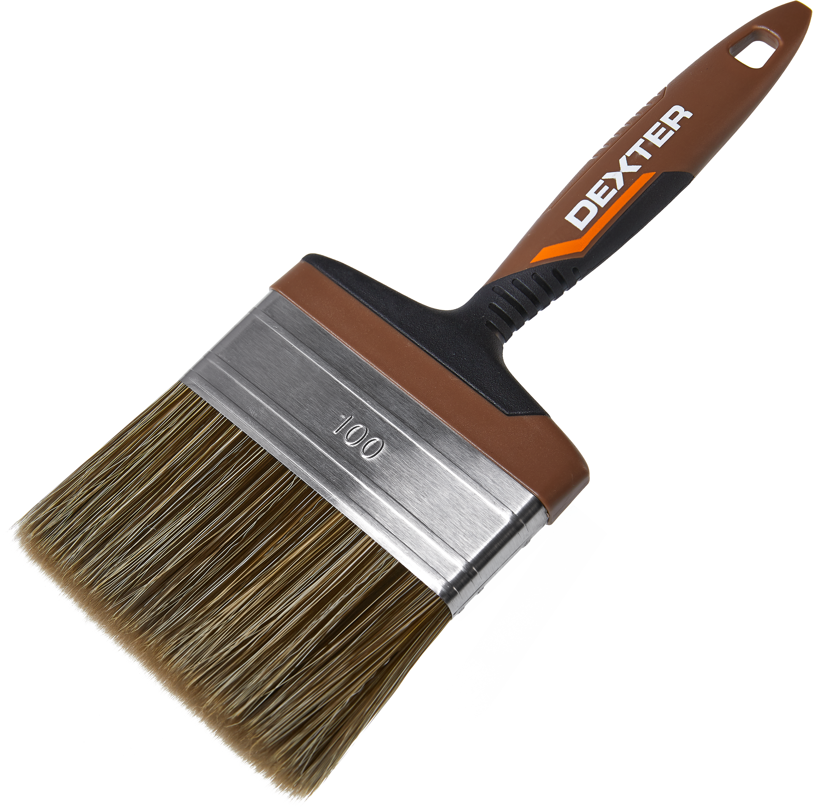 Изображение товара Кисть Dexter для лаков и антисептиков 100 мм синтетическая щетина пластик ручка