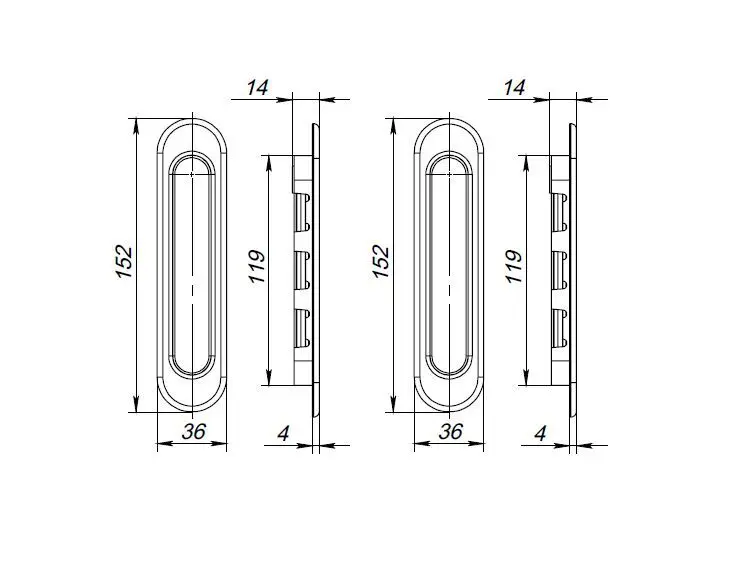 Ручка для раздвижной двери Punto Soft Line SL-010 черная - 4