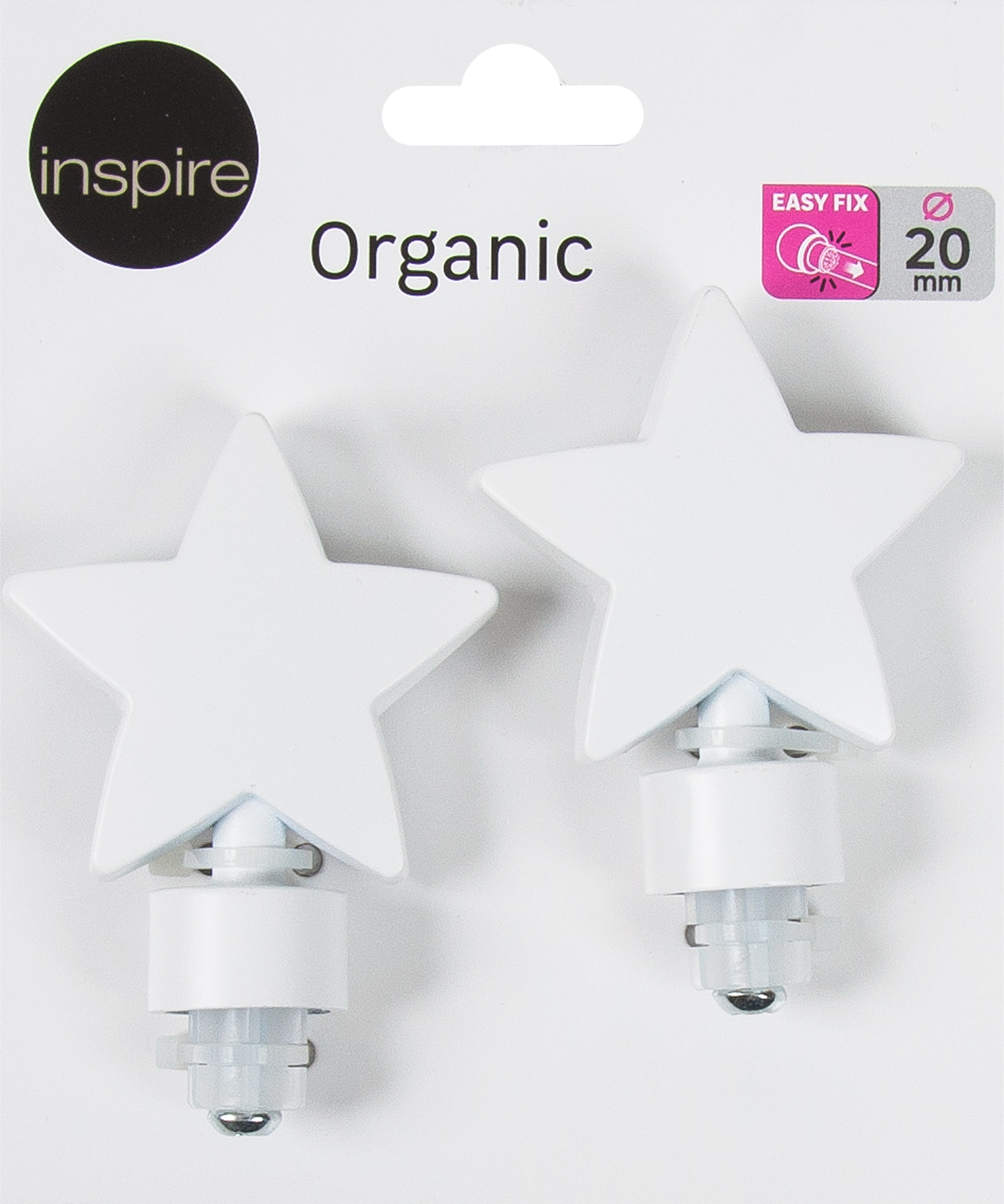 Наконечники Inspire «Звезда» металл 6 см цвет белый 2 шт. - 2