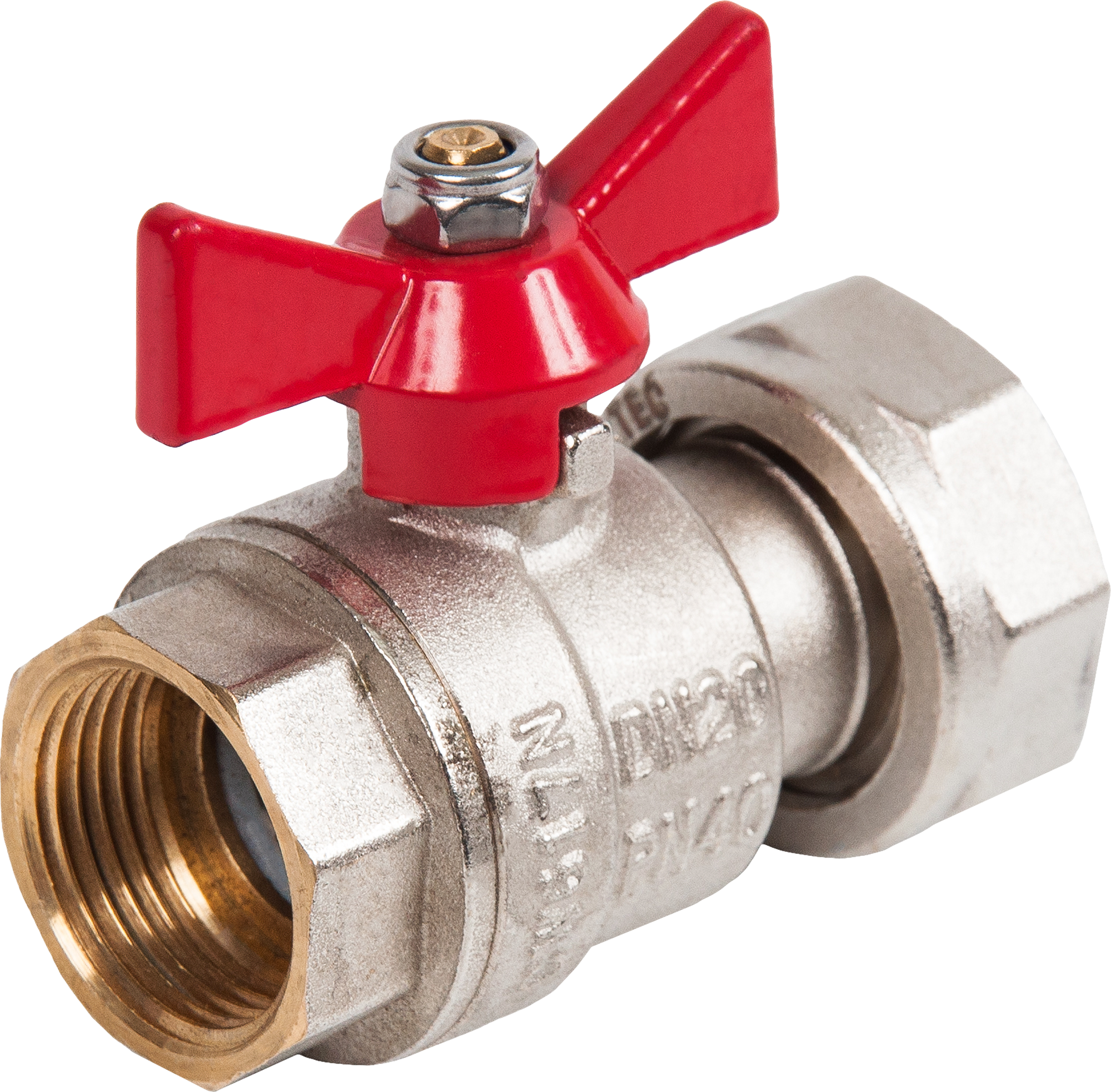 Изображение товара Кран шаровой прямой Valtec DN20 PN4 1x3/4 ВР латунь ручка бабочка