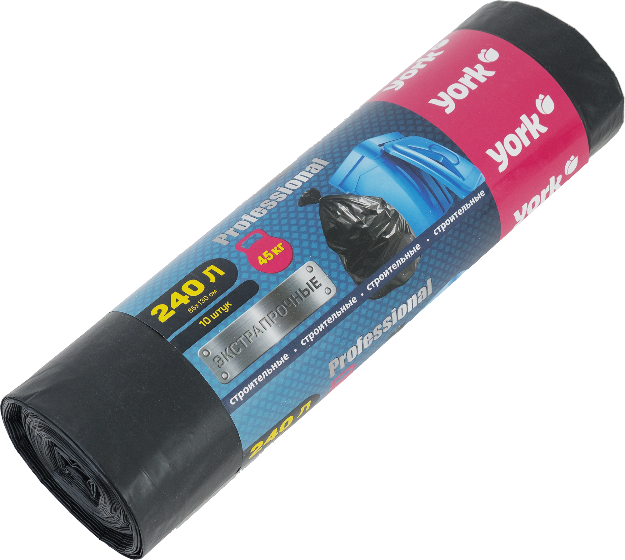 Изображение товара Мешок для строительного мусора York Professional 60 мкм 240 л, 10 шт.