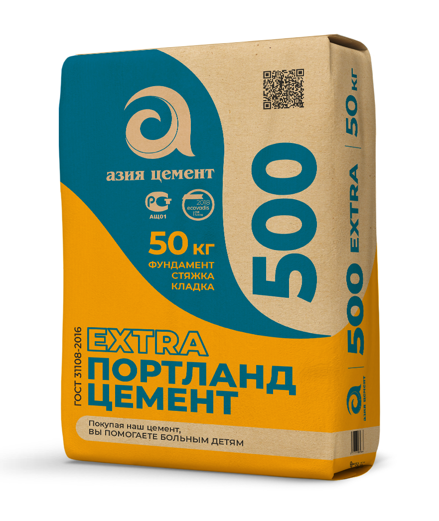 Изображение товара Цемент Азия Цемент M500 ЦЕМ II А-П 42.5 Н 50 кг Изображение товара Цемент Азия Цемент M500 ЦЕМ II А-П 42.5 Н 50 кг