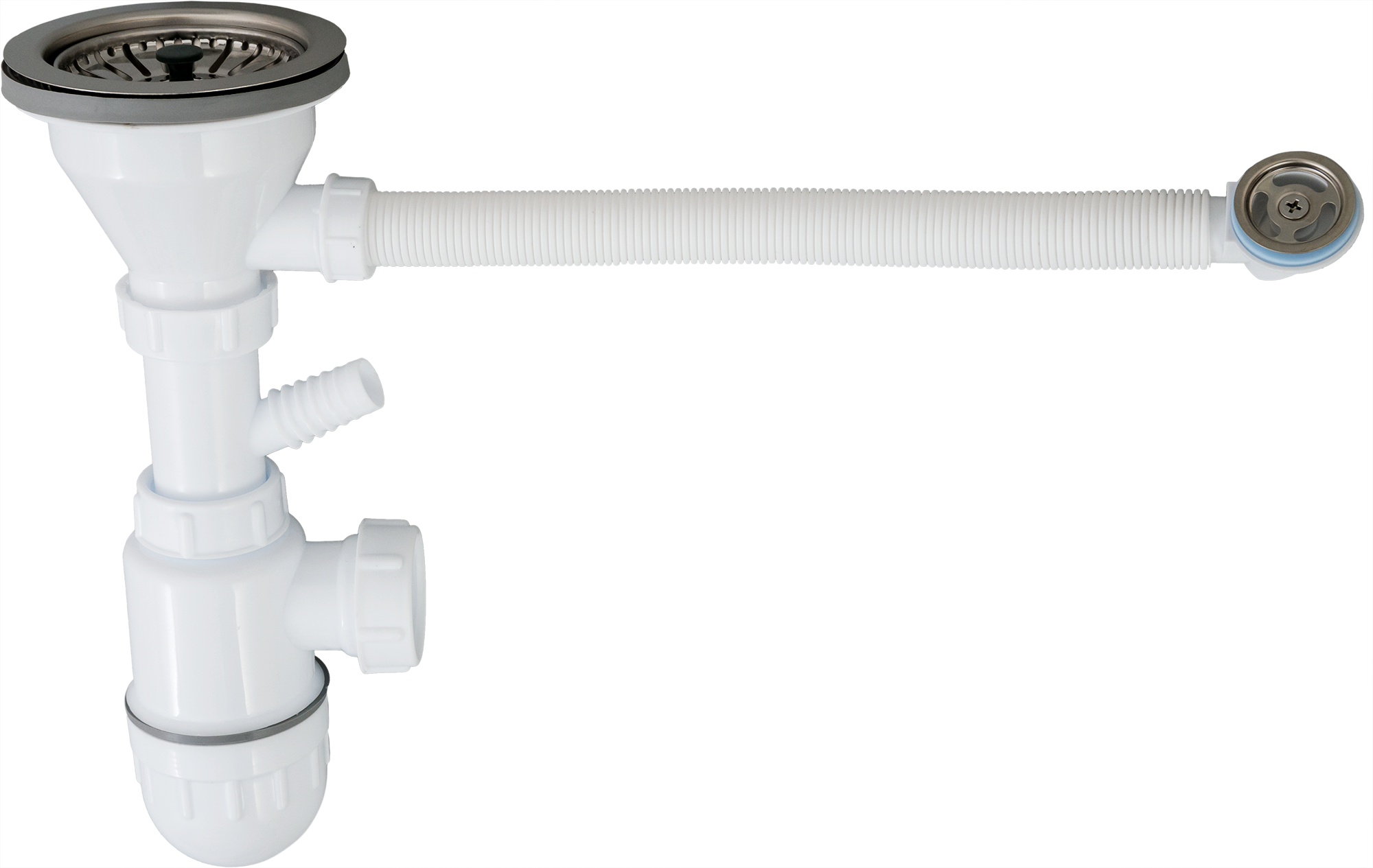 Изображение товара Сифон для кухонной мойки SALD005 90 см полипропилен с переливом Россия