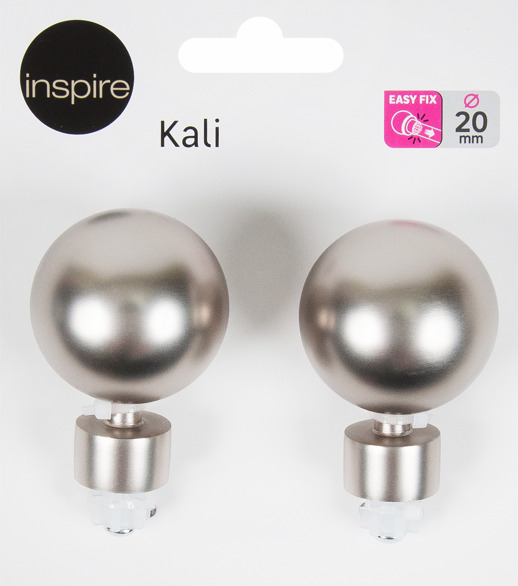 Наконечники Inspire Шар классика металл 6 см цвет никель 2 шт - 2