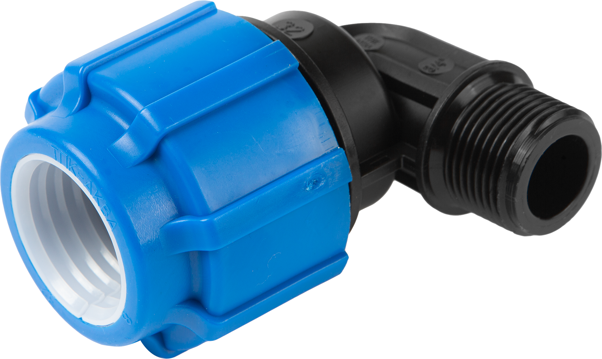 Изображение товара Отвод 90° Политэк из полипропилена для ПНД систем 32 мм x 3/4"