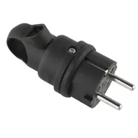 Изображение товара Вилка 90 градусов влагостойкая Duwi с заземлением 230 В цвет черный