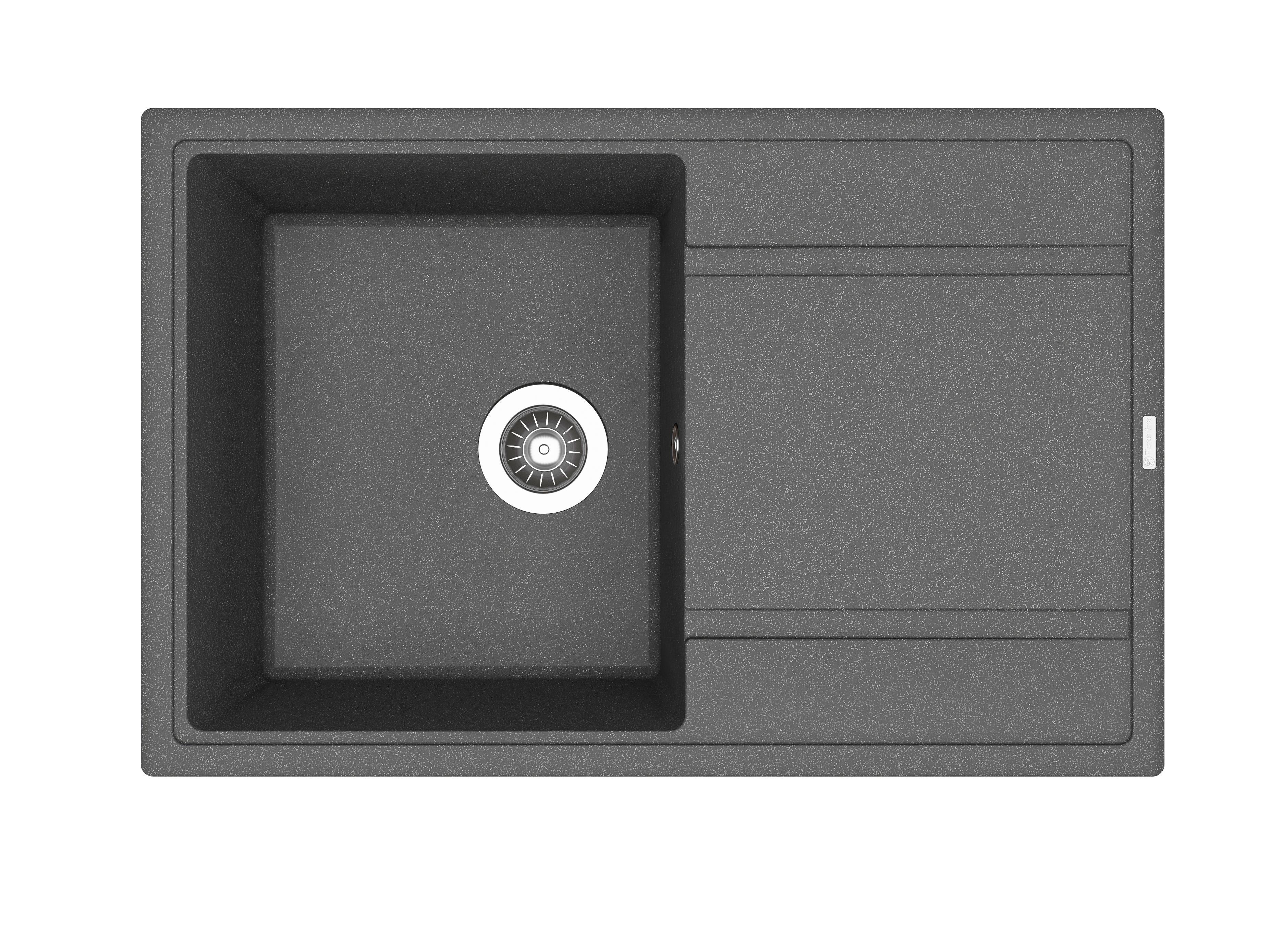 Изображение товара Накладная мойка Florentina Липси 780 51x78x20 см искусственный камень цвет черный