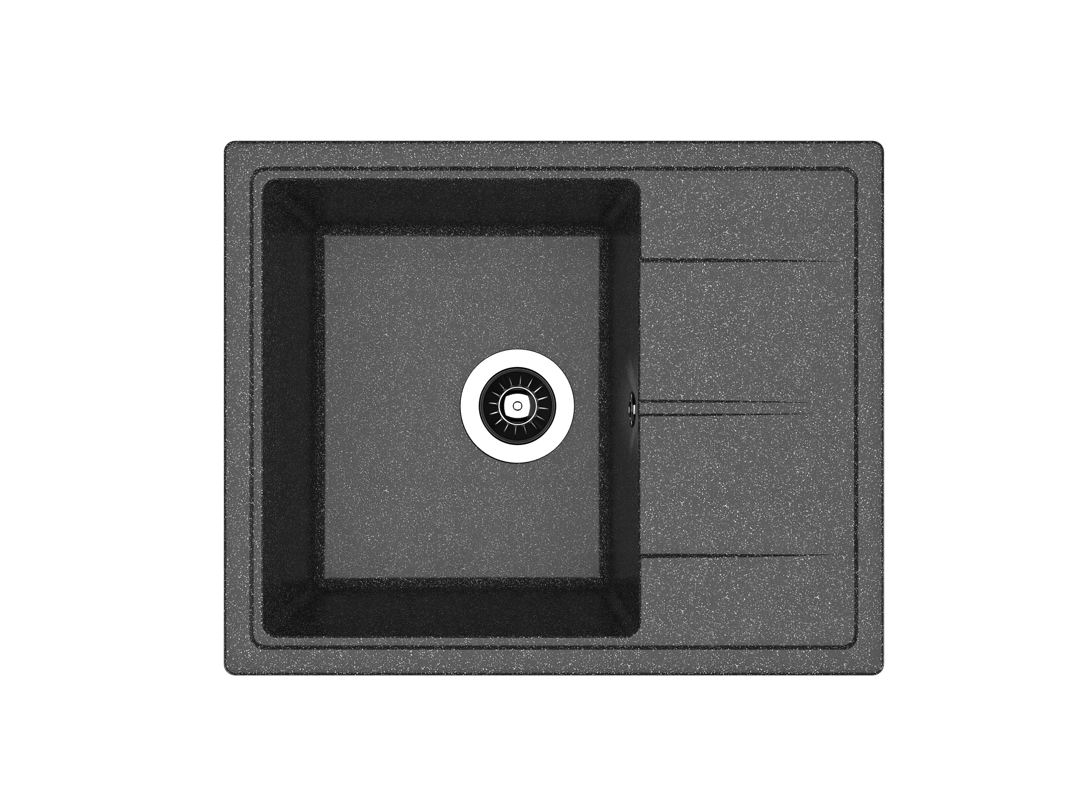 Изображение товара Врезная кухонная мойка из литьевого мрамора Dr.Gans Ника 580 черная 58x58 см