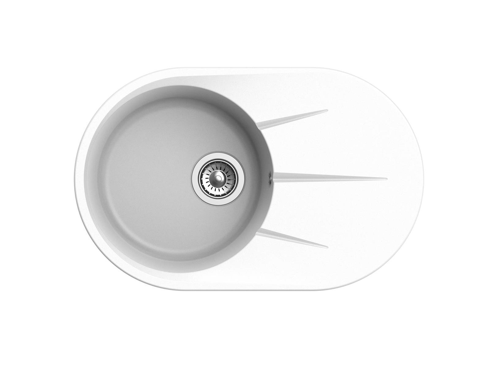 Изображение товара Мойка Ewigstein R- 50F Rund 75x48x20 см. Искусственный камень Белый