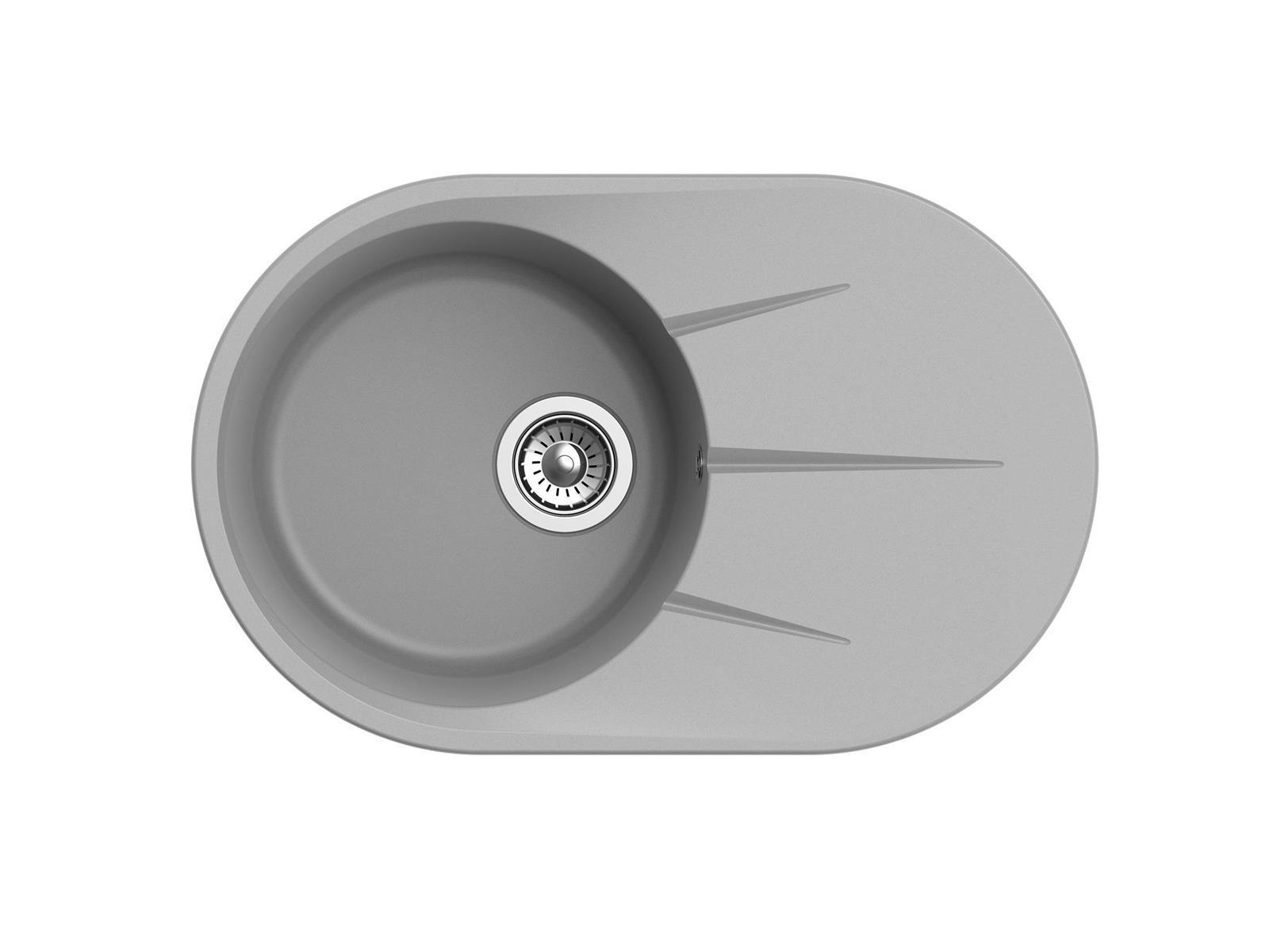 Изображение товара Мойка Ewigstein R- 50F Rund 75x48x20 см. Искусственный камень Серый