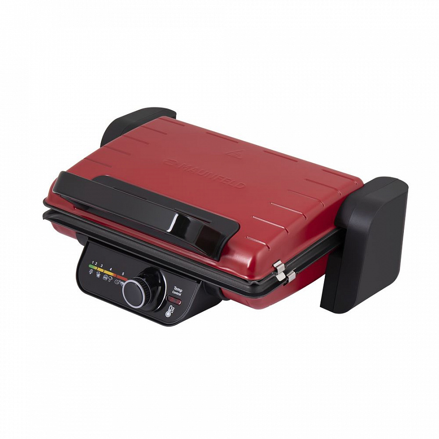 Изображение товара Электрический гриль Maunfeld MGE2000CH с антипригарным покрытием 32х22 см вишневый 2000 Вт