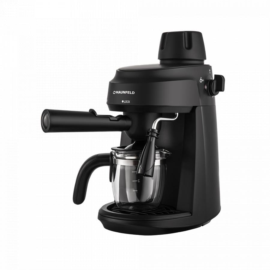 Изображение товара Кофемашина рожкового типа Maunfeld MF-733BK черная 870 Вт