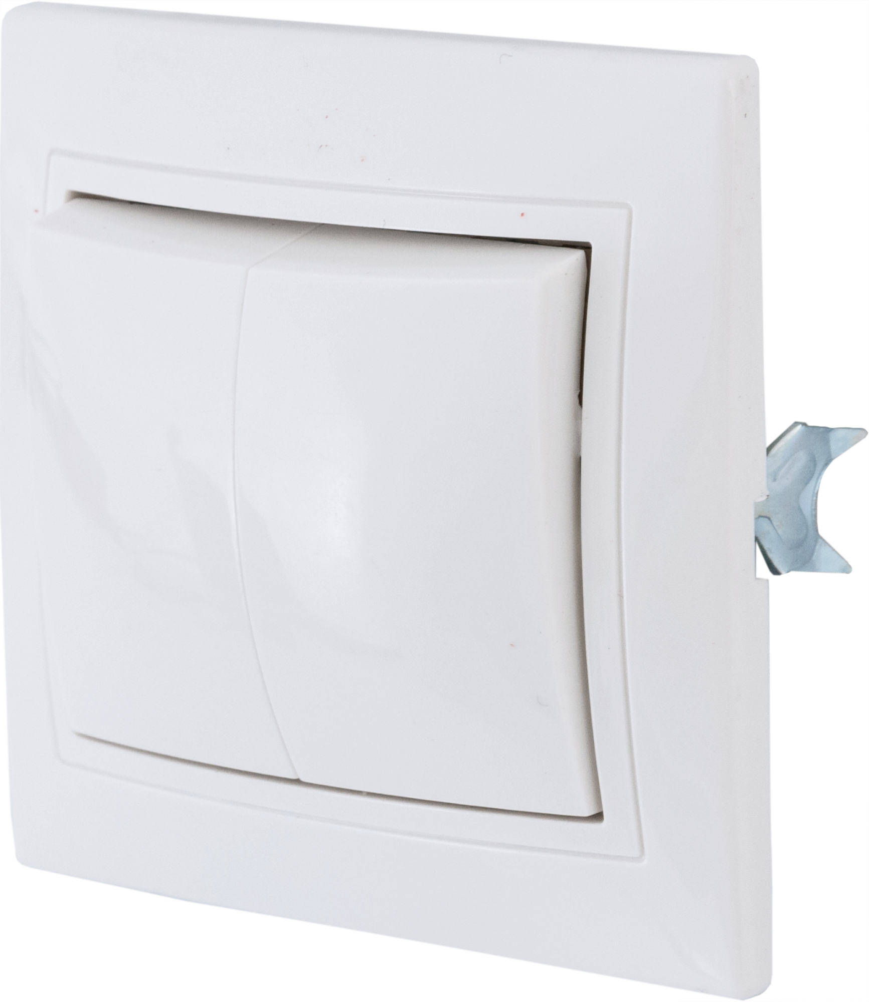 Выключатель встраиваемый Таймыр 2 клавиши, цвет белый