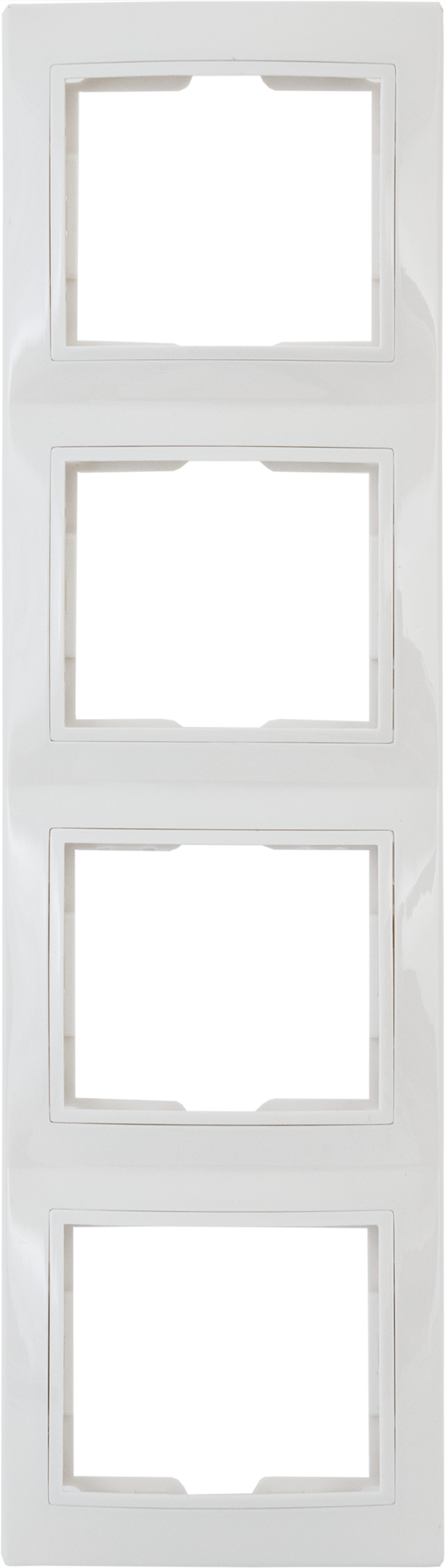 Изображение товара Рамка для розеток и выключателей Таймыр 4 поста белая для встраиваемого монтажа