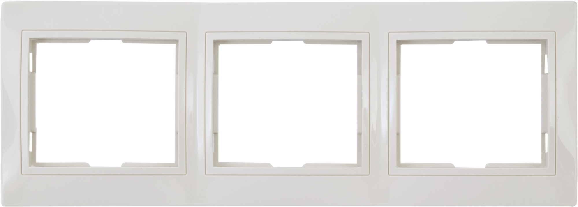 Изображение товара Рамка для розеток и выключателей горизонтальная Таймыр 3 поста бежевый