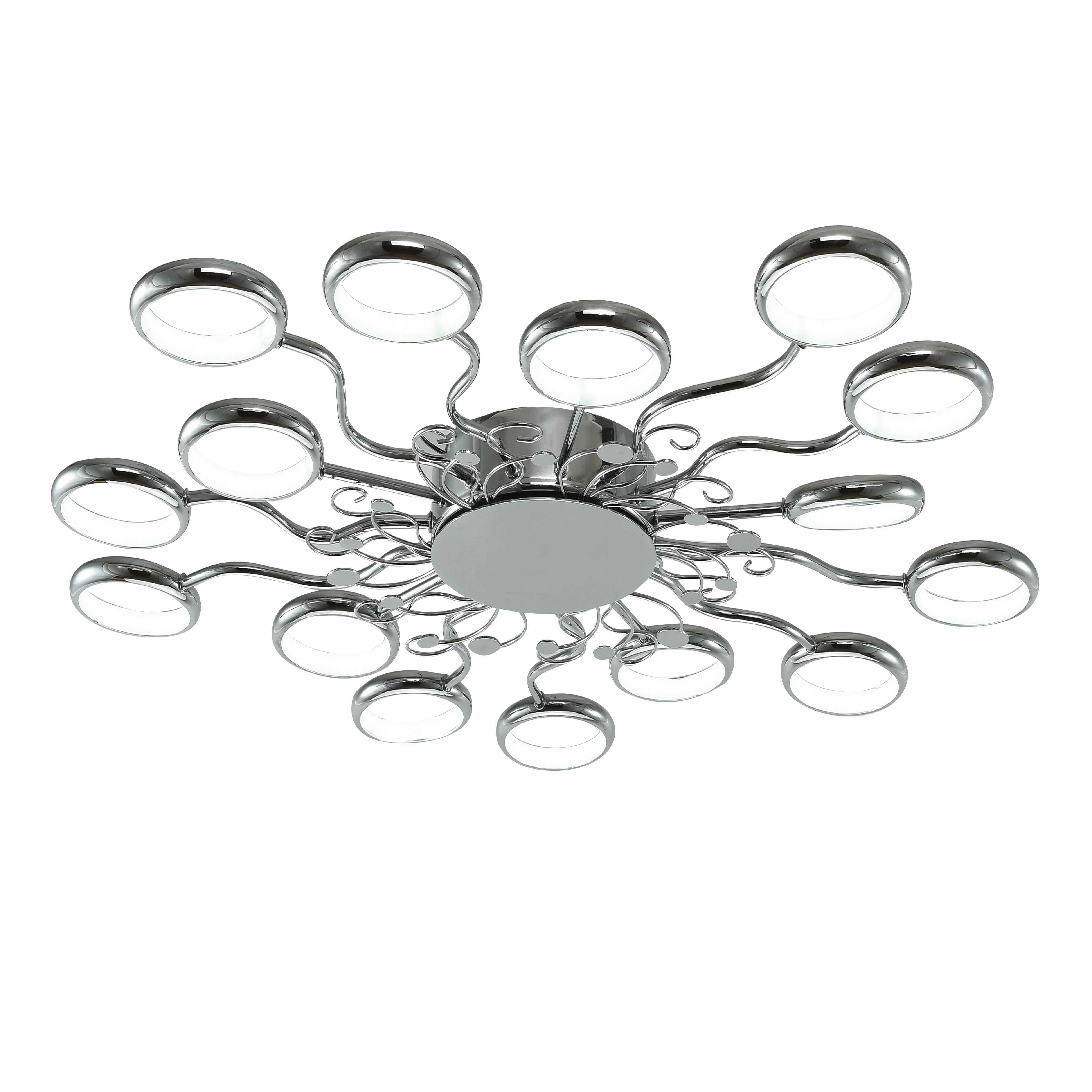 Изображение товара Потолочный светильник Favourite Dominium 2320-15C для спальни 39 м² серебристый LED