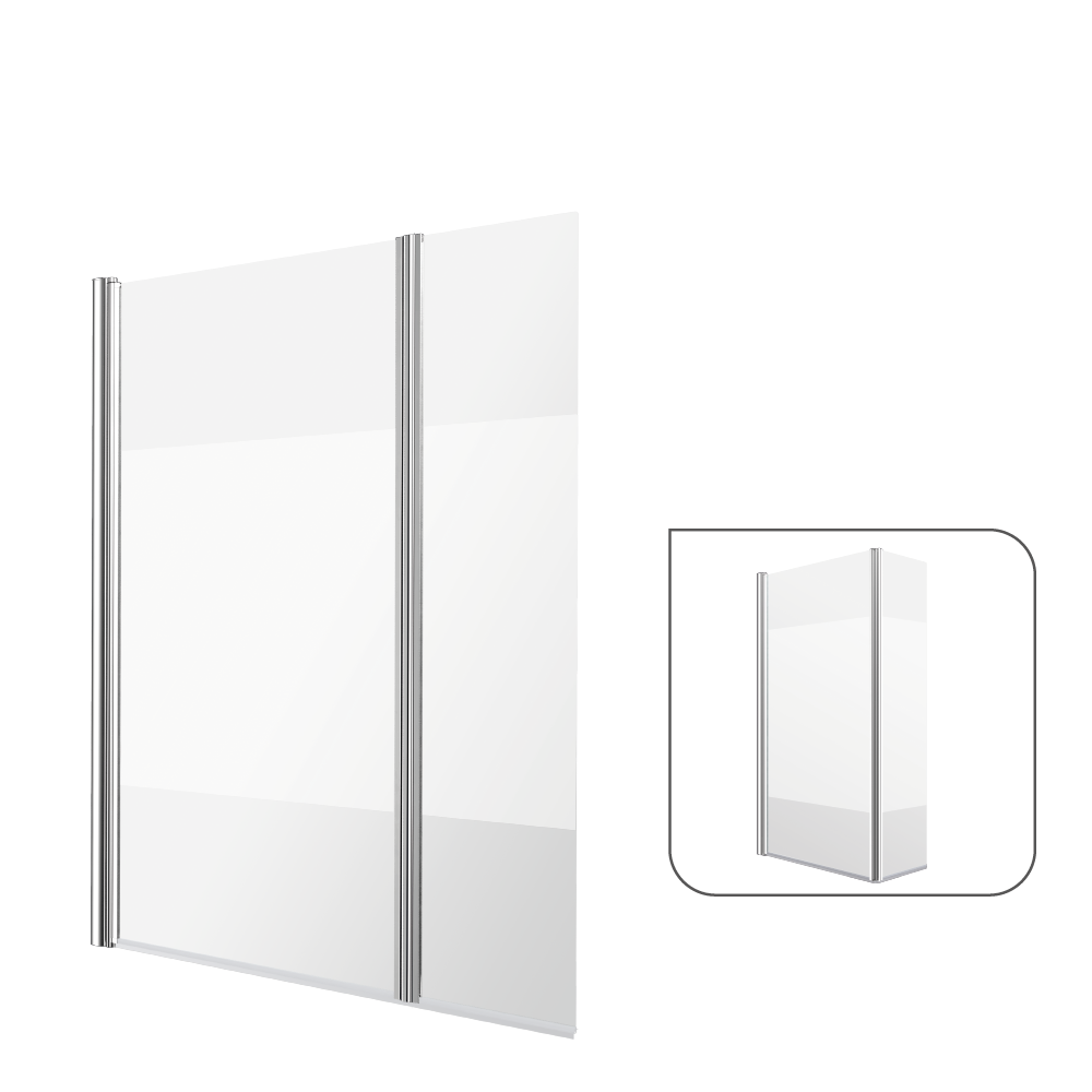 Изображение товара Ширма на ванну Sensea Essential поворотная 115x140 см шелкография профиль хром