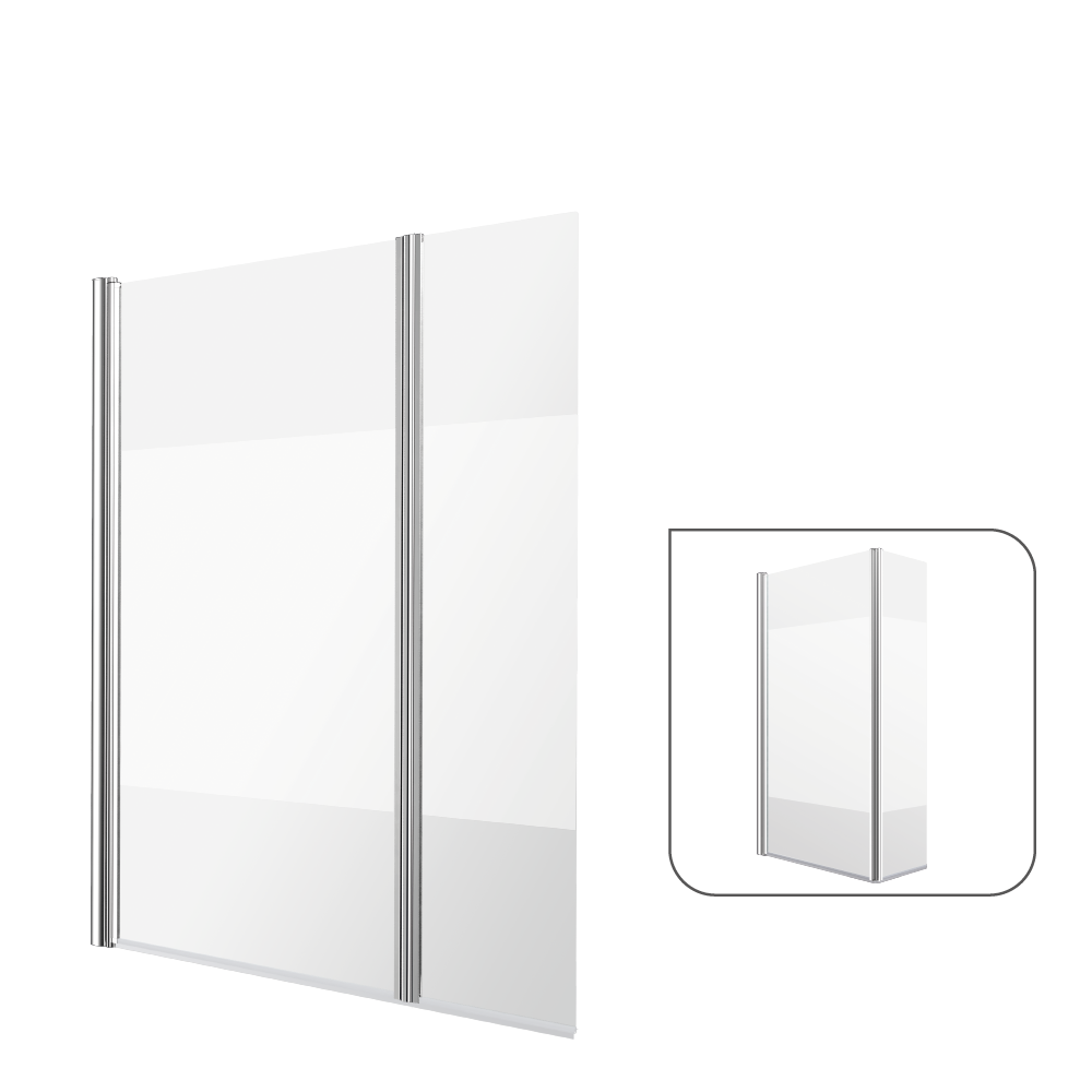 Ширма на ванну Sensea Essential поворотная 115x140 см шелкография профиль хром