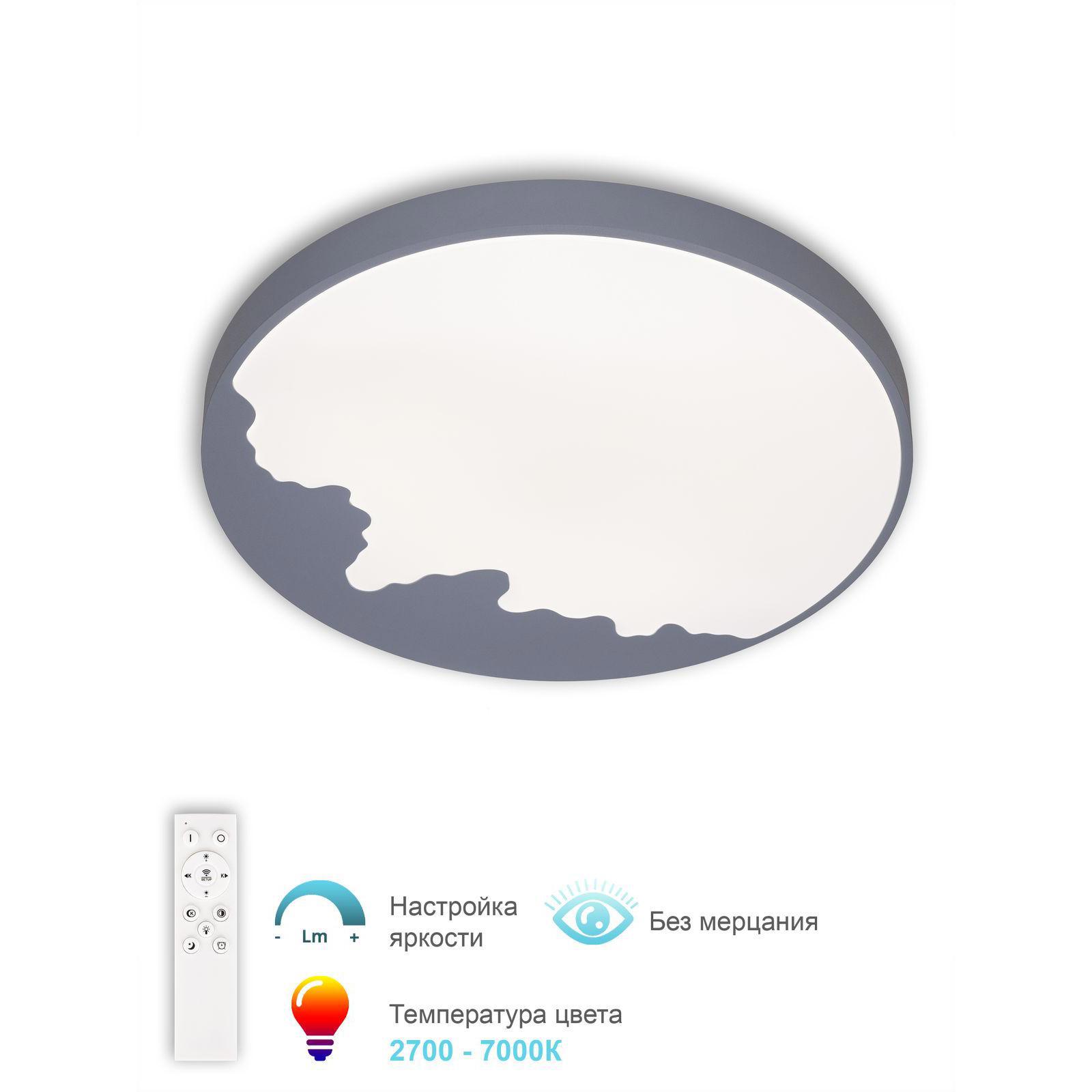 Изображение товара Люстра потолочная светодиодная APL LED TURIN 3306.B251-450 WHITE GREY