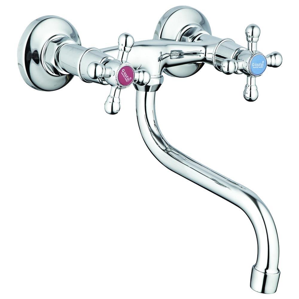 Изображение товара Смеситель для кухни G.lauf JMX12-A605 двухвентильный настенный хром 260 мм