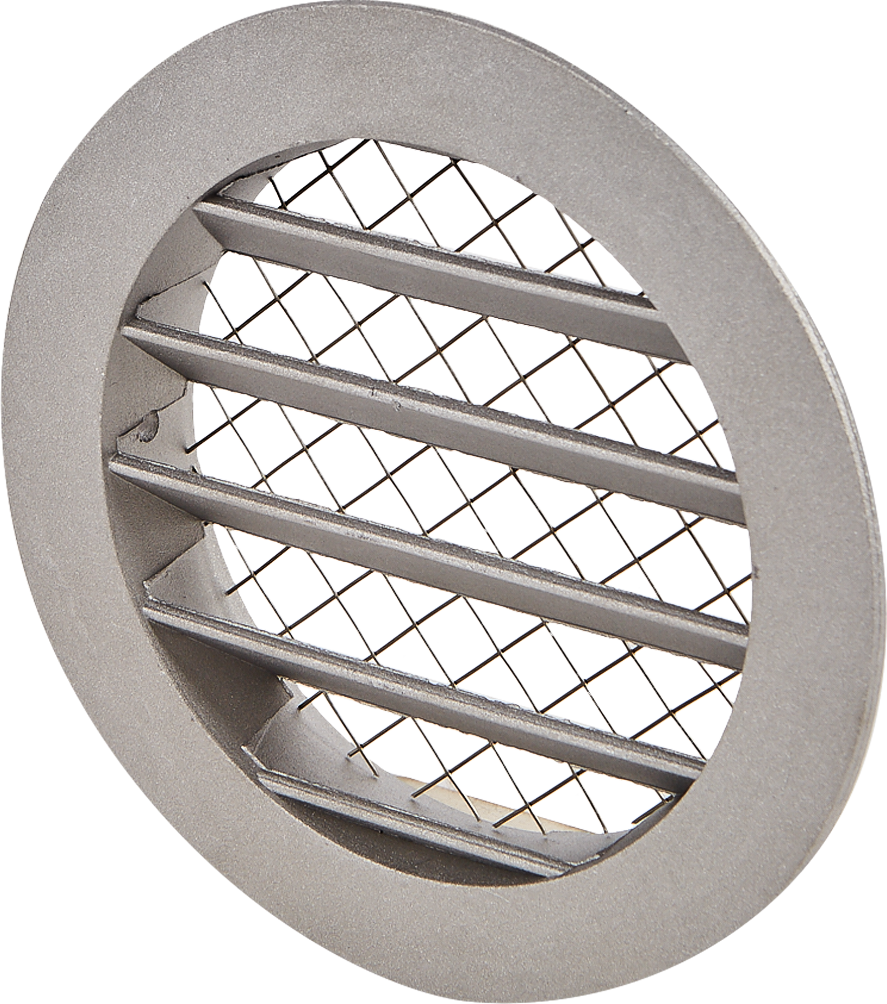 Изображение товара Решётка вентиляционная с сеткой Ore Alu D100 мм нержавеющая сталь монтаж