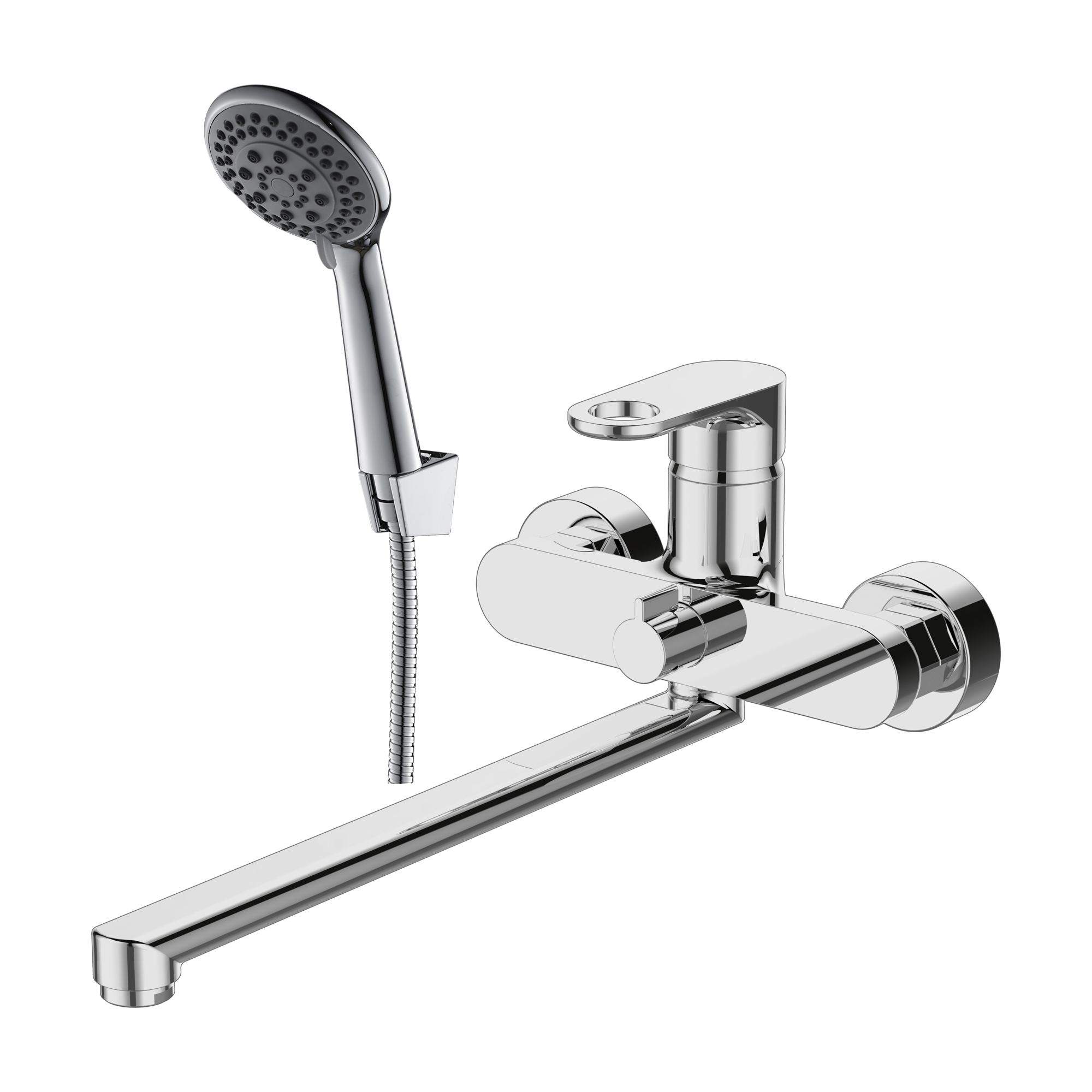 Изображение товара Смеситель для ванны Rossinka Silvermix LRS33-32 универсальный с лейкой и шлангом цвет хром