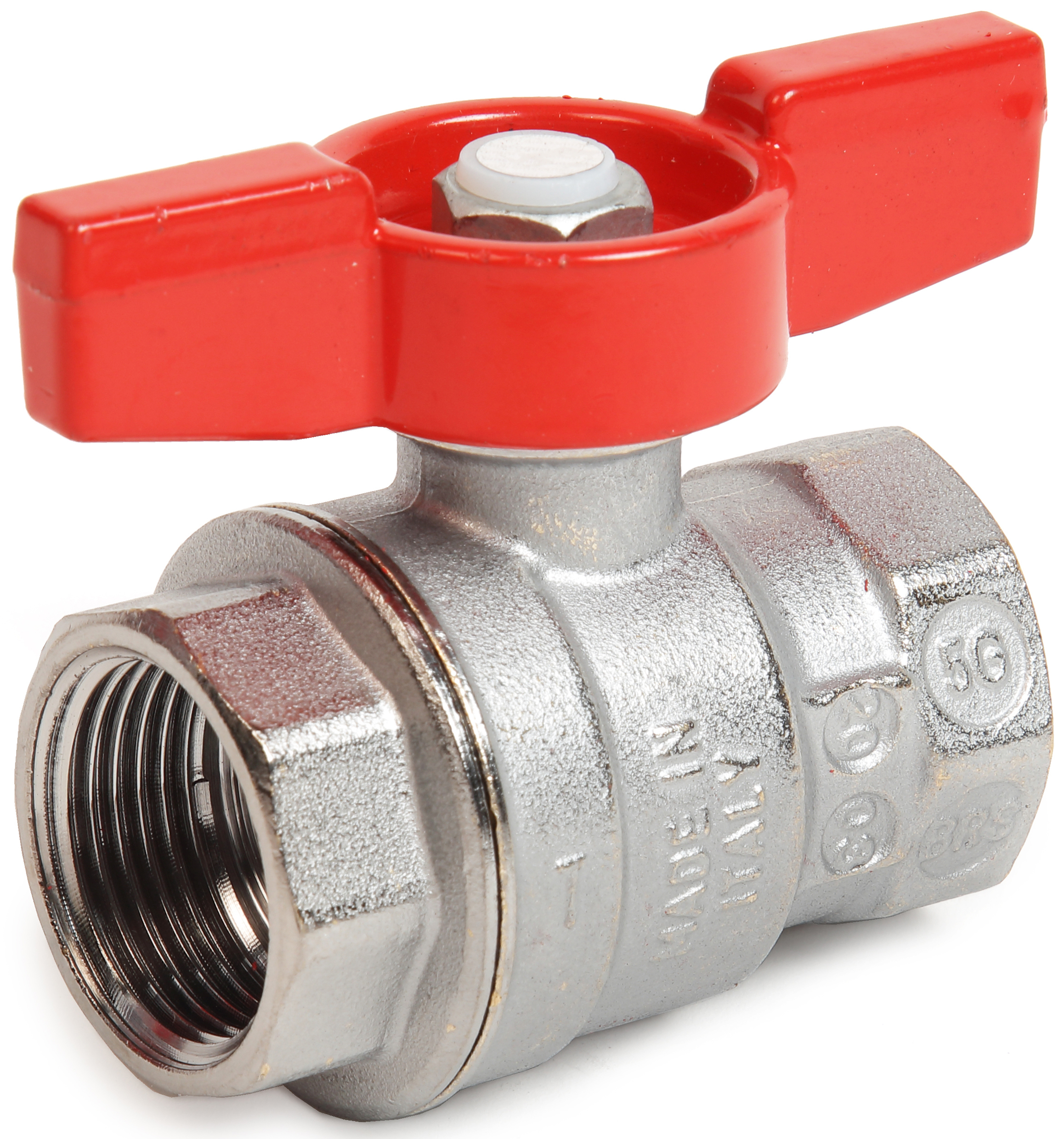 Кран шаровой прямой Giacomini DN25 PN28 1" ВР латунь ручка бабочка