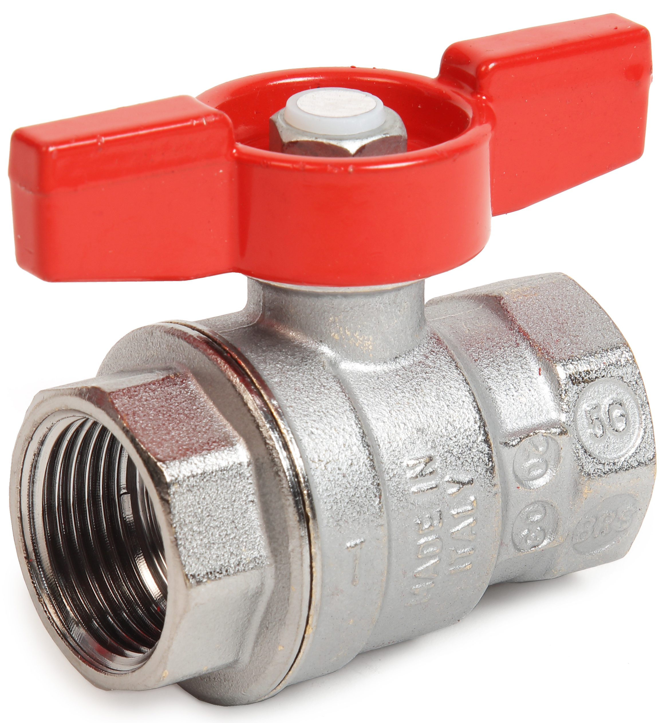 Кран шаровой прямой Giacomini DN20 PN35 3/4" ВР латунь ручка бабочка