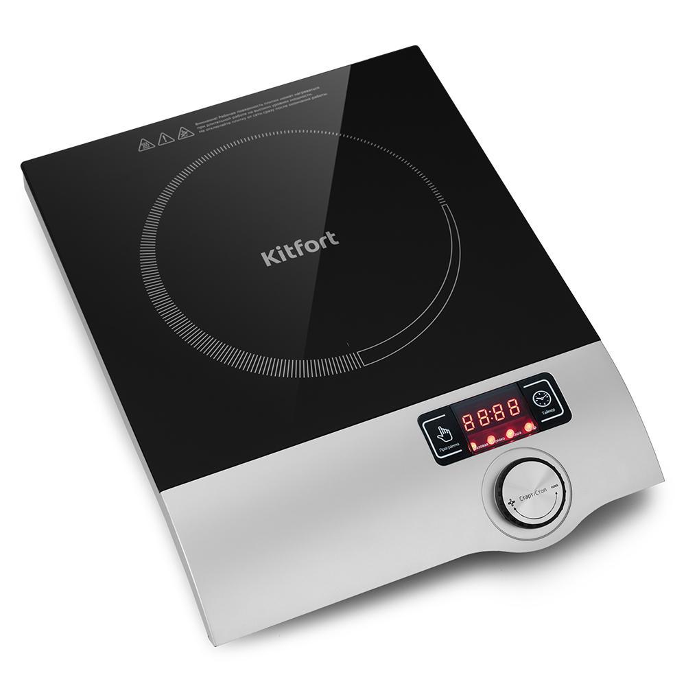Изображение товара Индукционная настольная плита Kitfort КТ-108 29 см 1 конфорка цвет серебристый