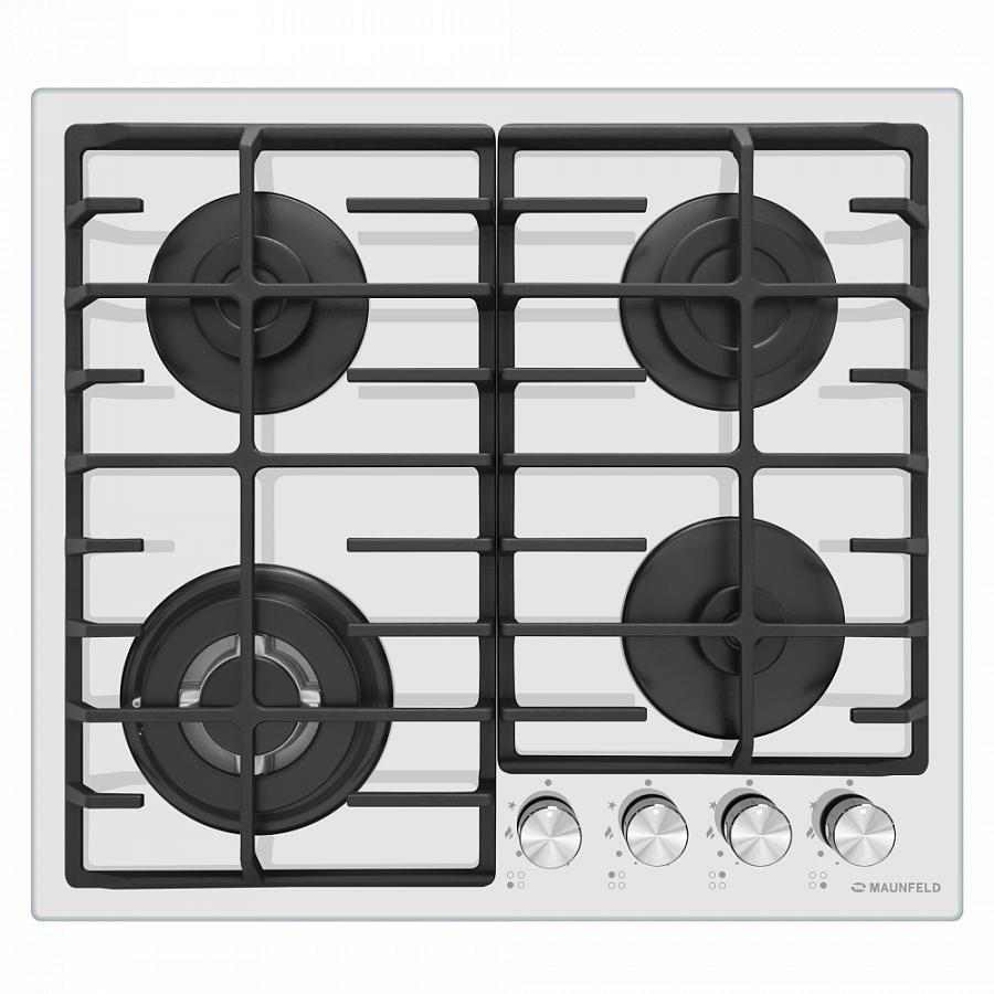 Изображение товара Газовая варочная панель Maunfeld EGHG.64.63CW-G 59 см 4 конфорки белый