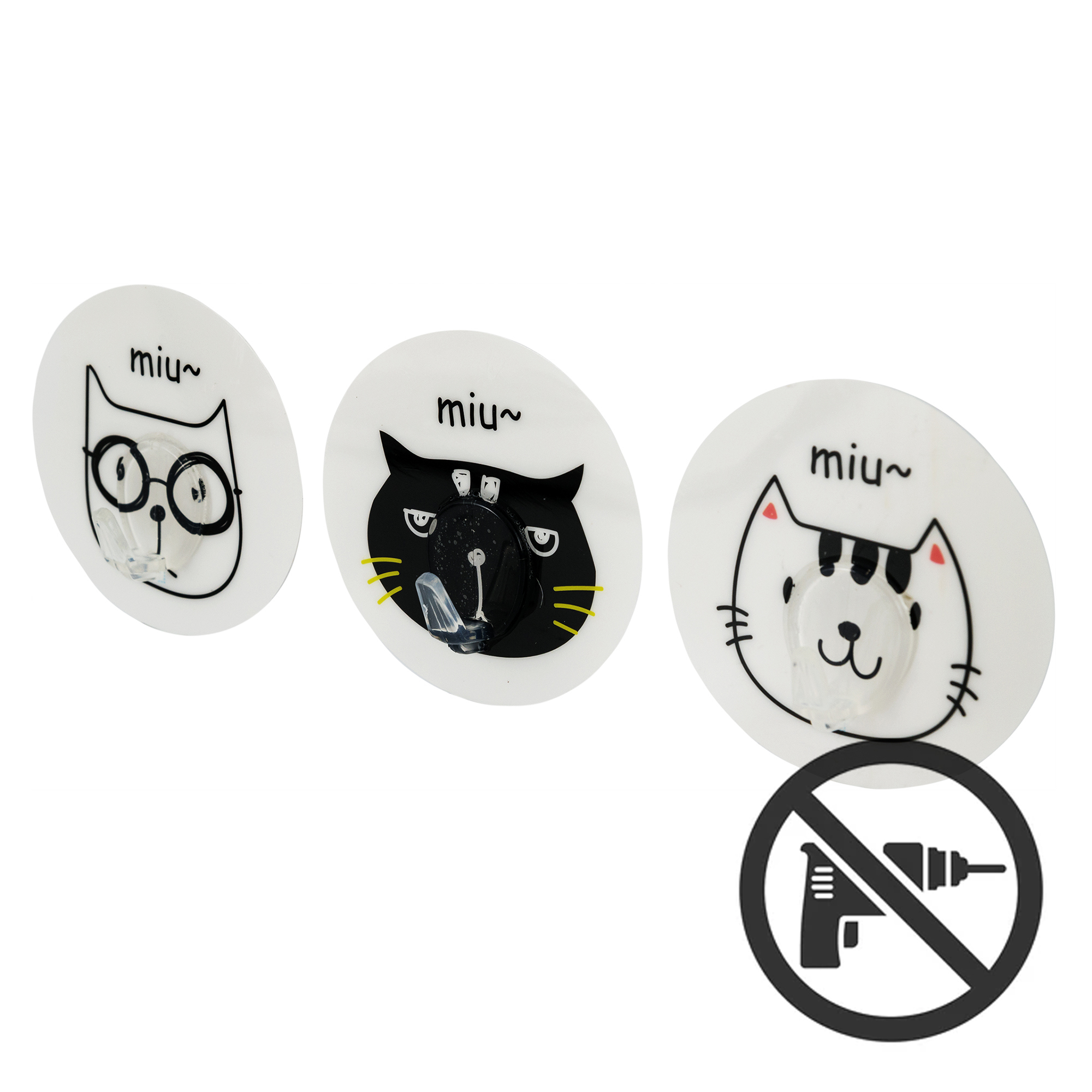 Изображение товара Крючок Gromell Cats Pets самоклеящийся для ванной 3 шт.