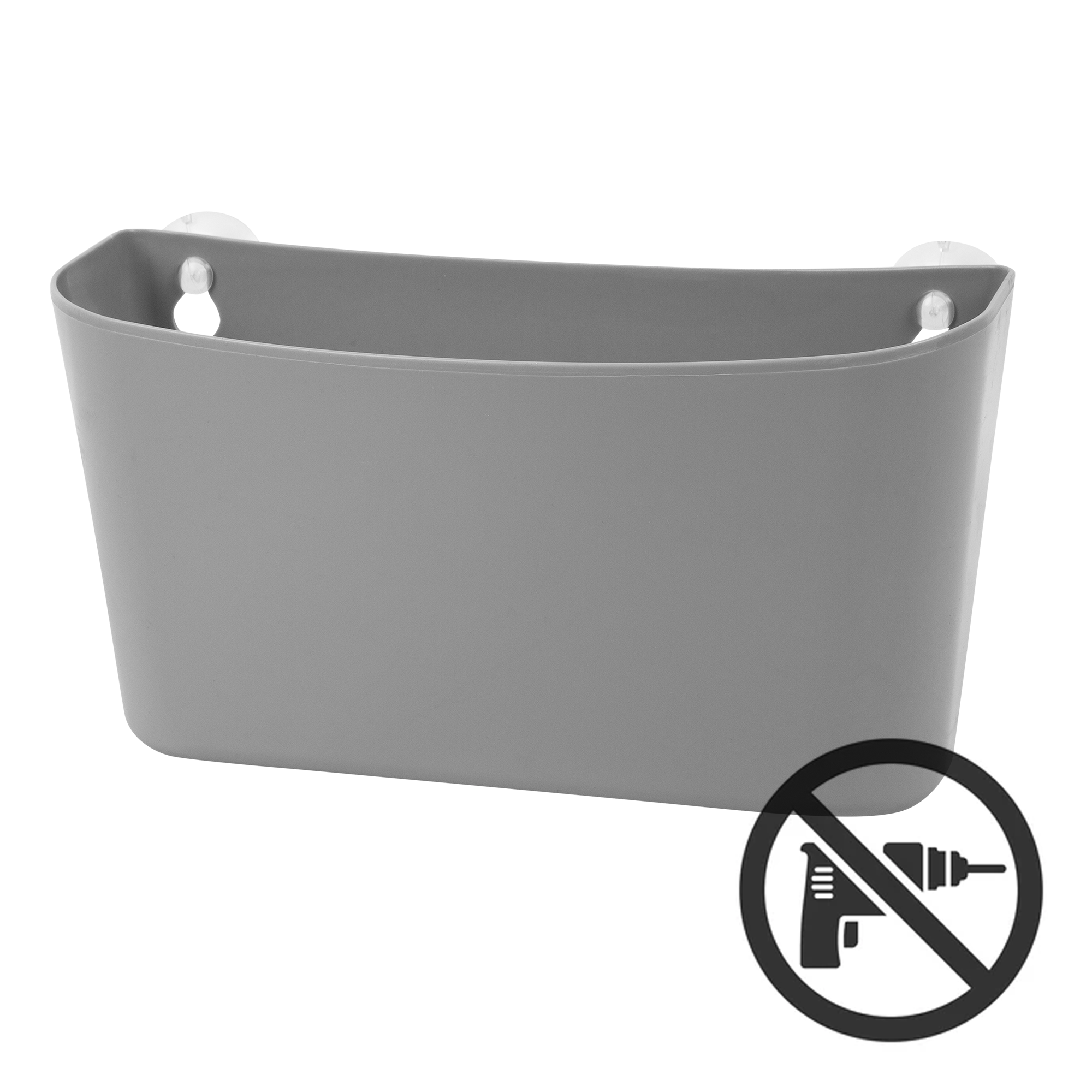 Изображение товара Корзинка навесная на присосках Berossi Krita большая цвет серый