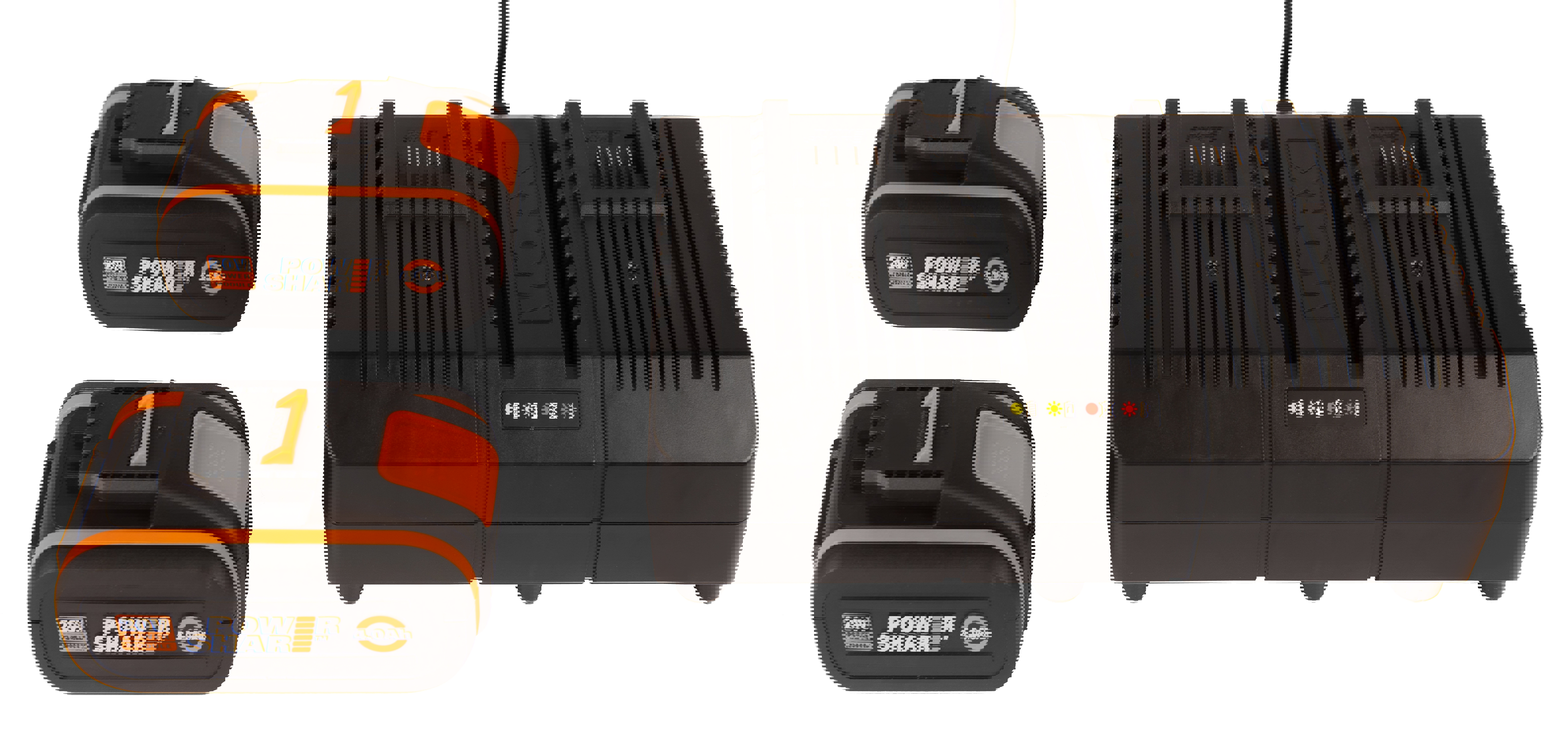 Изображение товара Комплект Worx WA3611 аккумуляторы 20В и двойное зарядное устройство WA3883