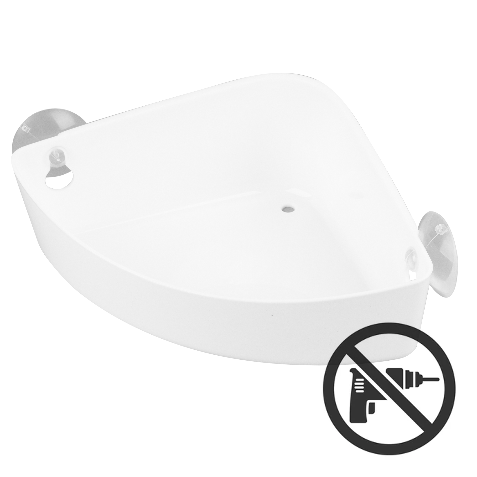 Изображение товара Полка на присосках Berossi Krita угловая цвет белый