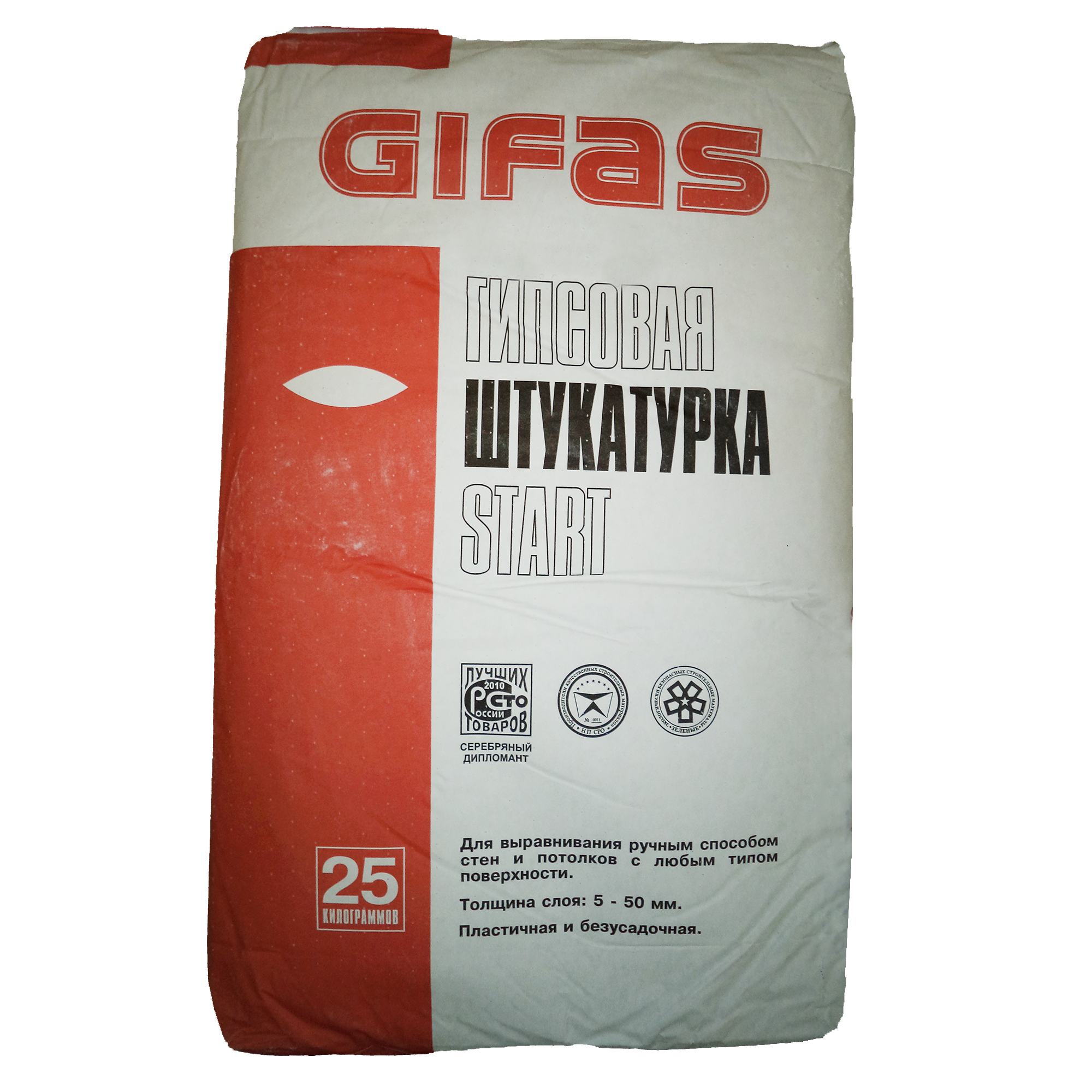 Изображение товара Штукатурка гипсовая Gifas Start 25 кг