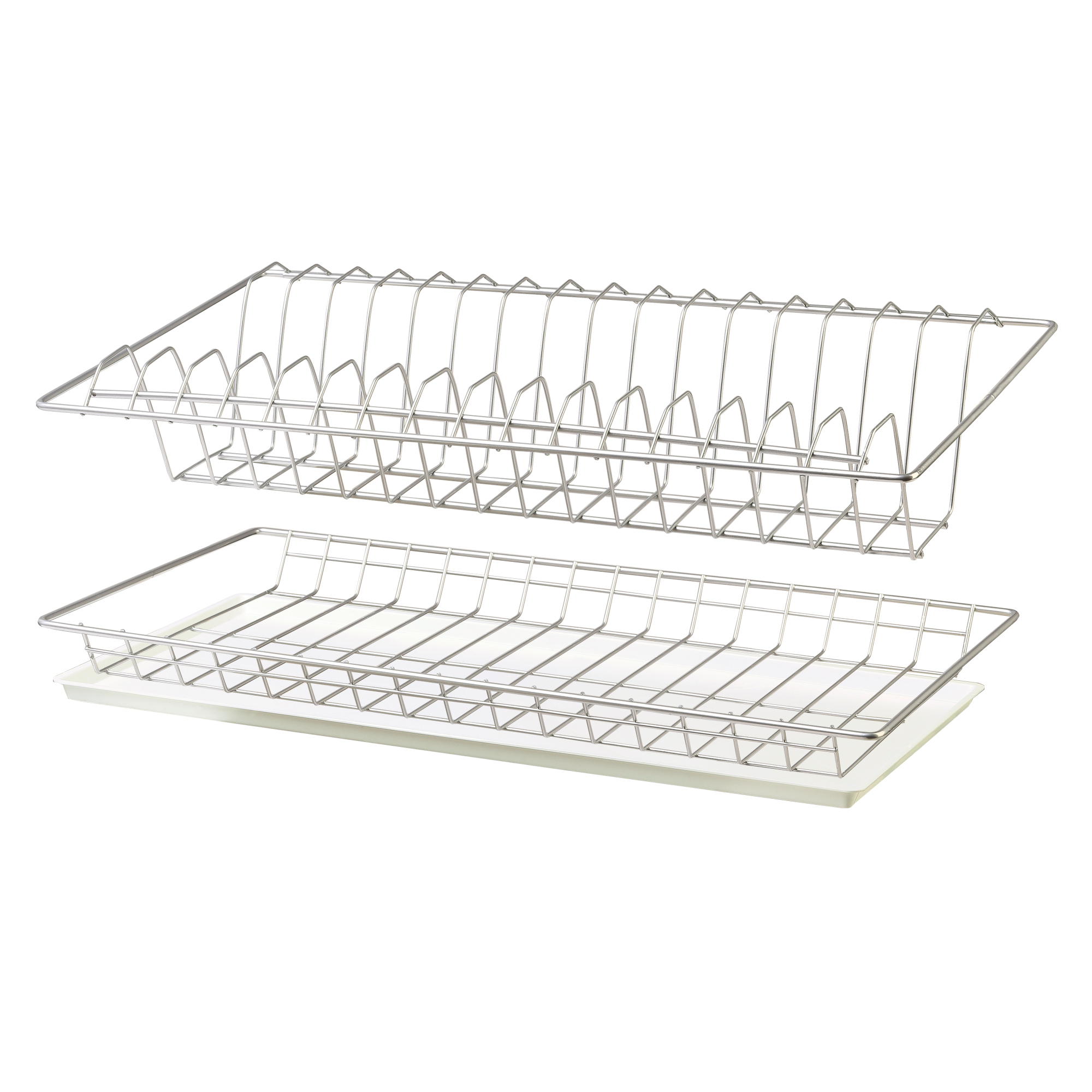 Посудодержатель в шкаф 46.8x11.7x26.1 см двухуровневая металл цвет серебристый