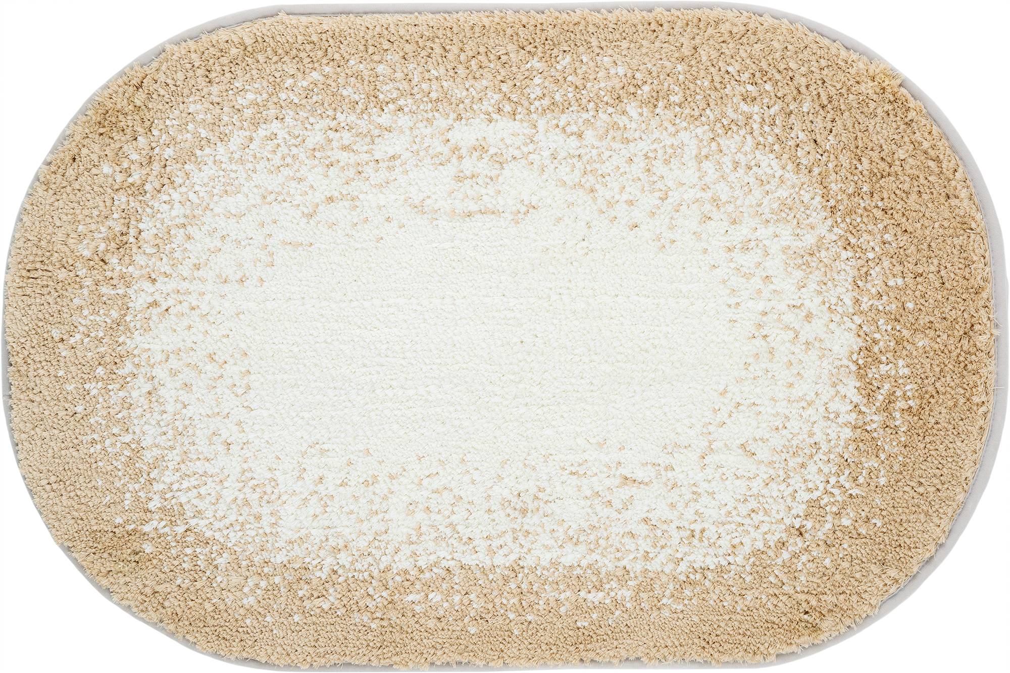 Изображение товара Коврик для ванной Bath Plus Фокус овальный 60x90 см цвет бежевый