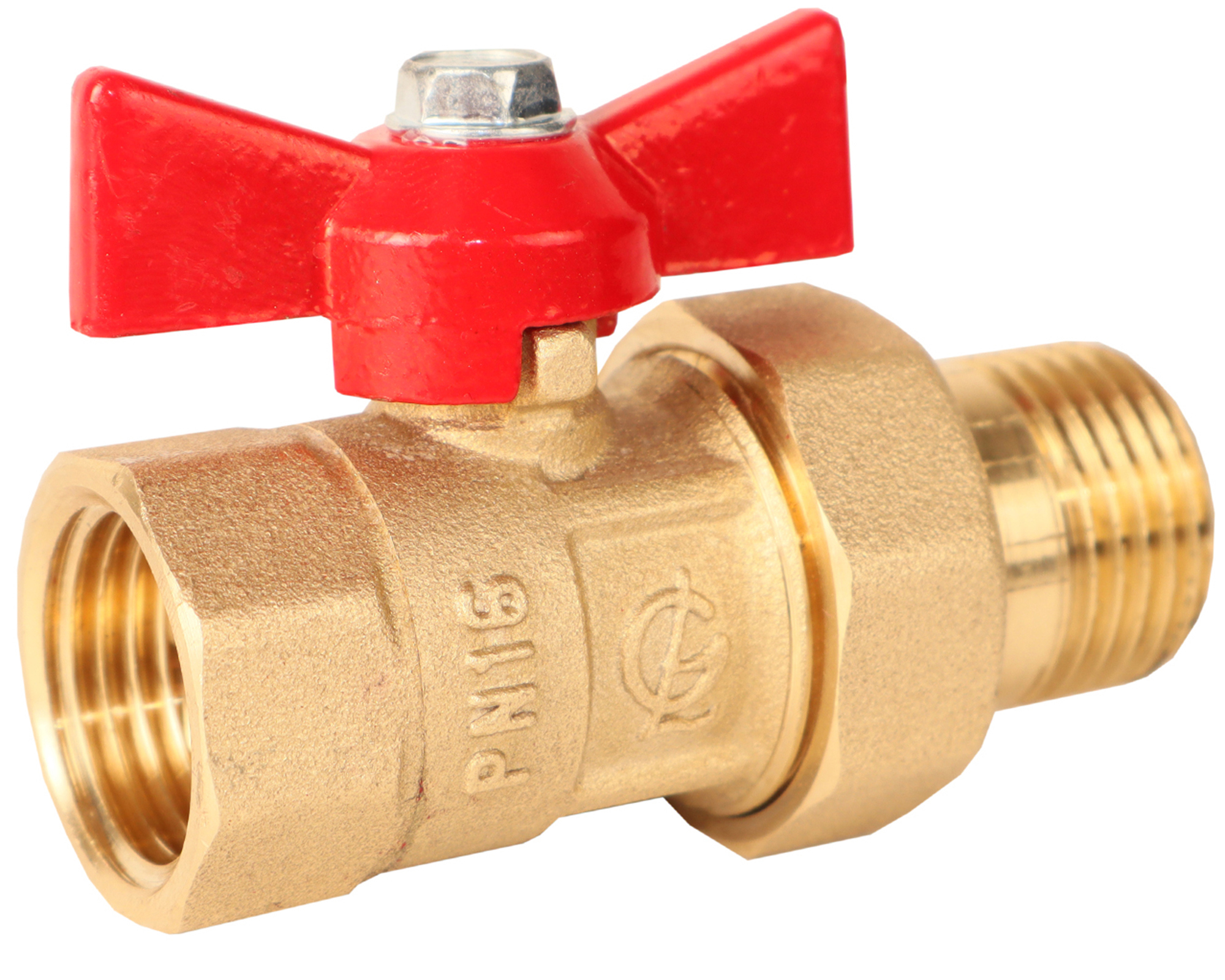 Изображение товара Кран шаровой с американкой Галлоп DN11 PN24 1/2" латунь ручка бабочка