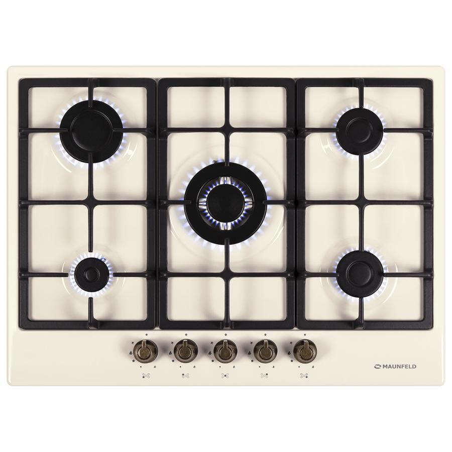 Изображение товара Газовая варочная панель Maunfeld EGHE.75.33CBG2.R/G 70 см 5 конфорок цвет бежевый