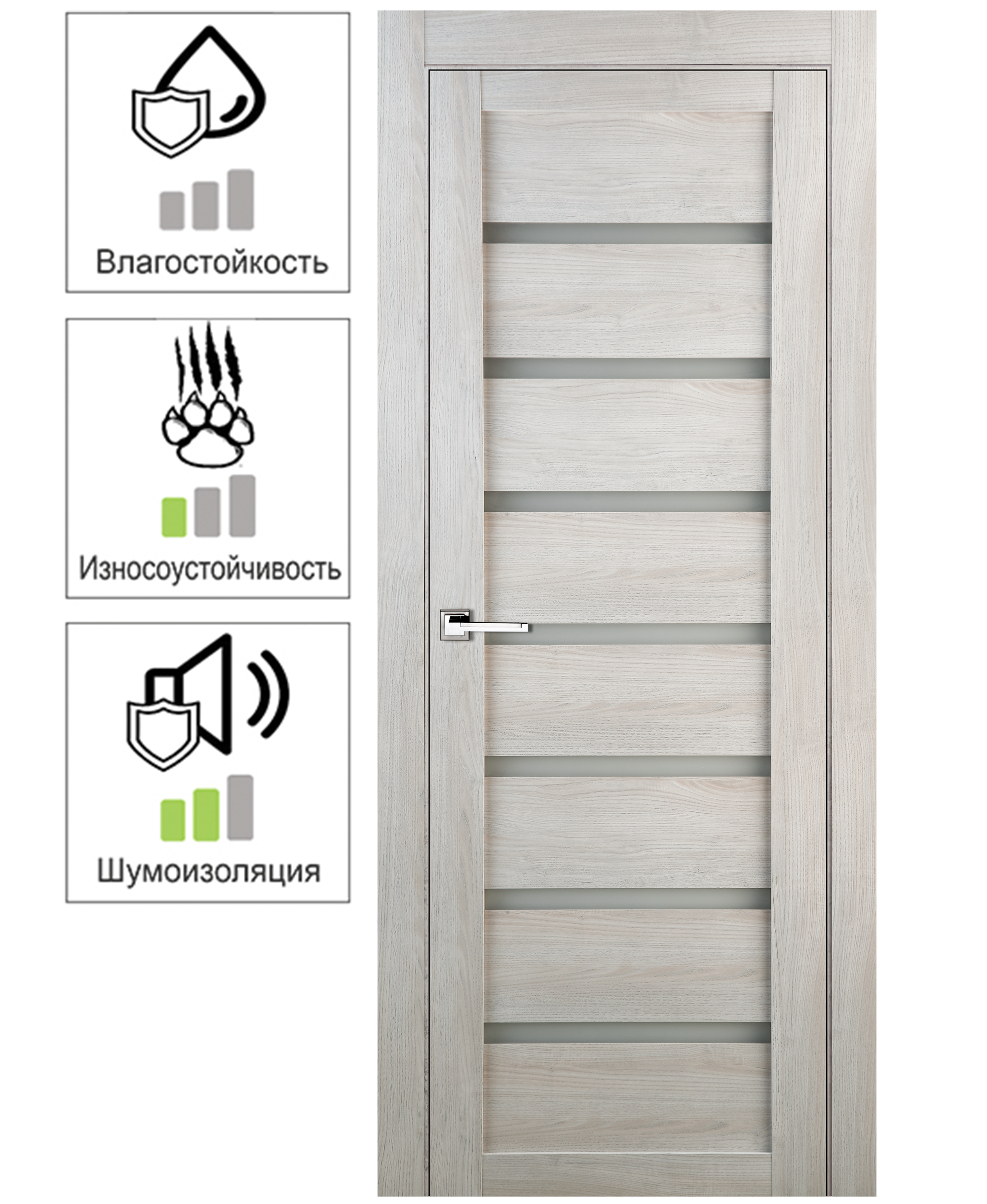 Изображение товара Межкомнатная дверь Лайн бриг глухая дуб ламинация 90x200 см