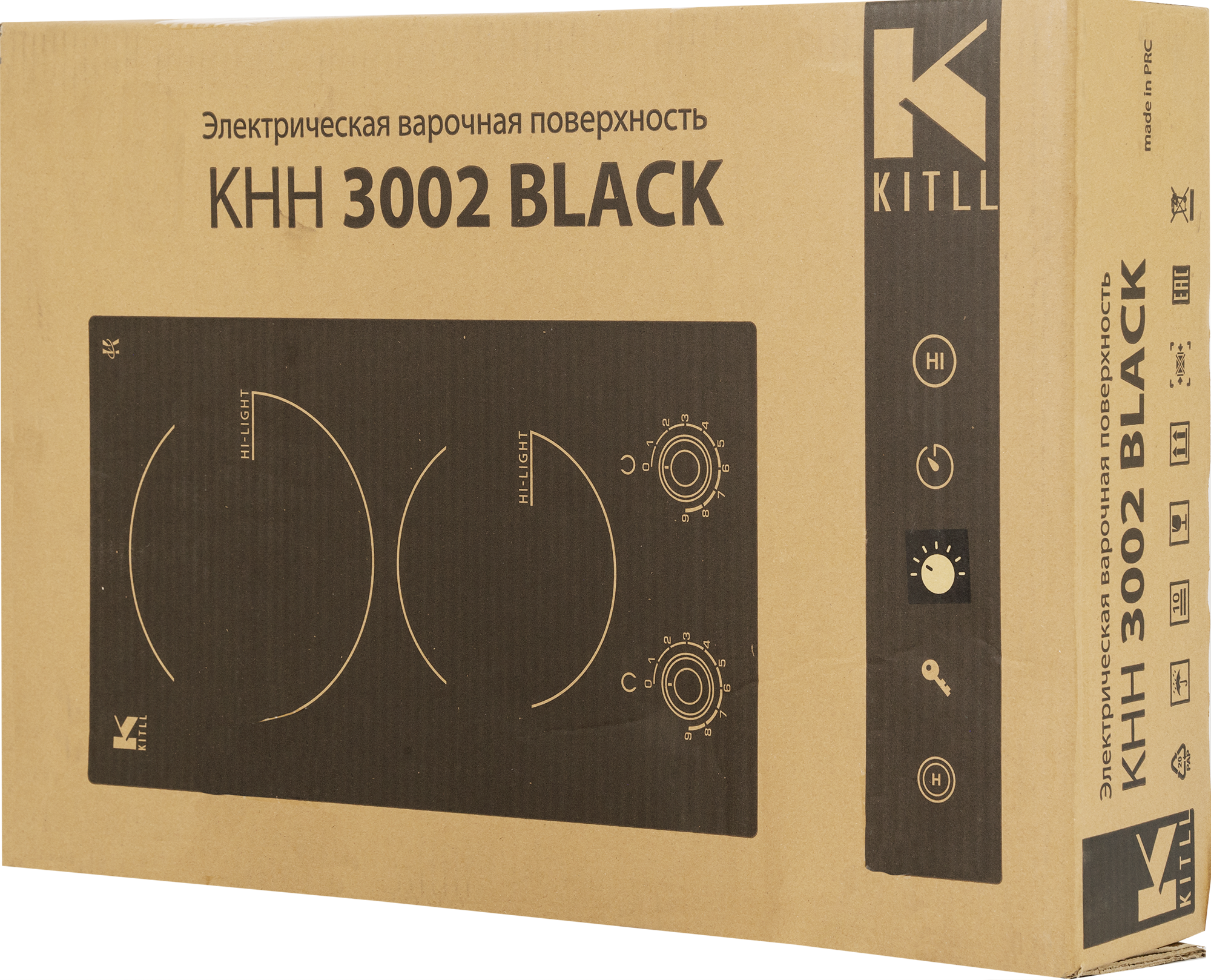 Электрическая варочная панель Kitll KHH 3002 BLACK 30 см 2 конфорки цвет чёрный - 9